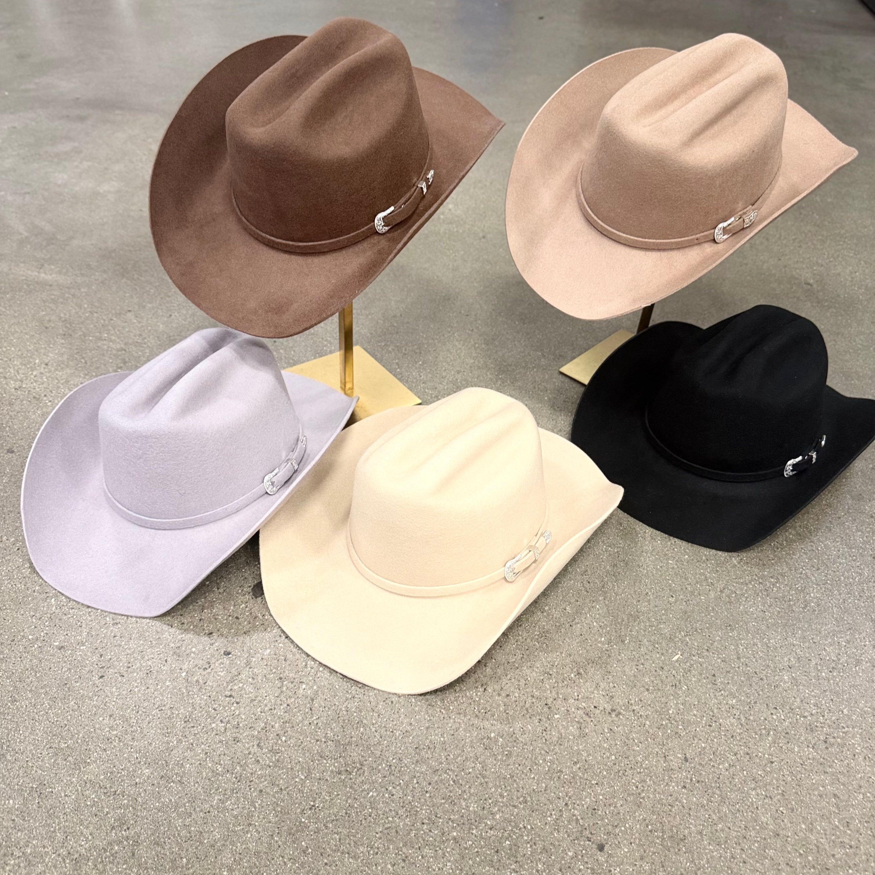 Australian Wool Cattleman Cowboy Hat Silver Buckle Belt