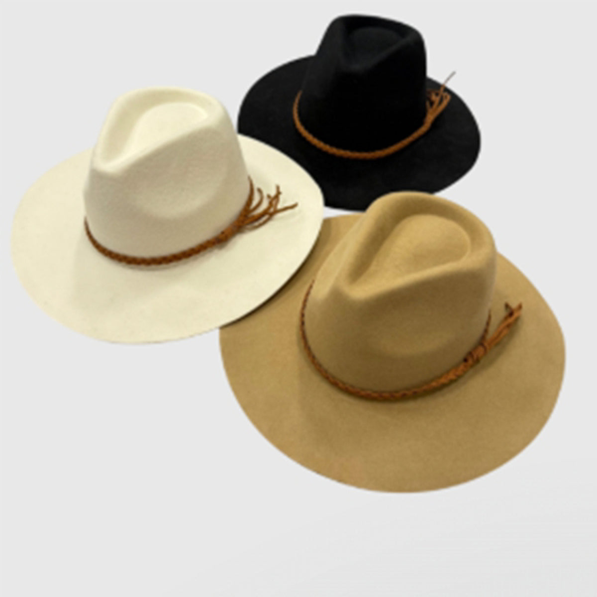 Wool Rancher Hat w/ Suede Braid Belt