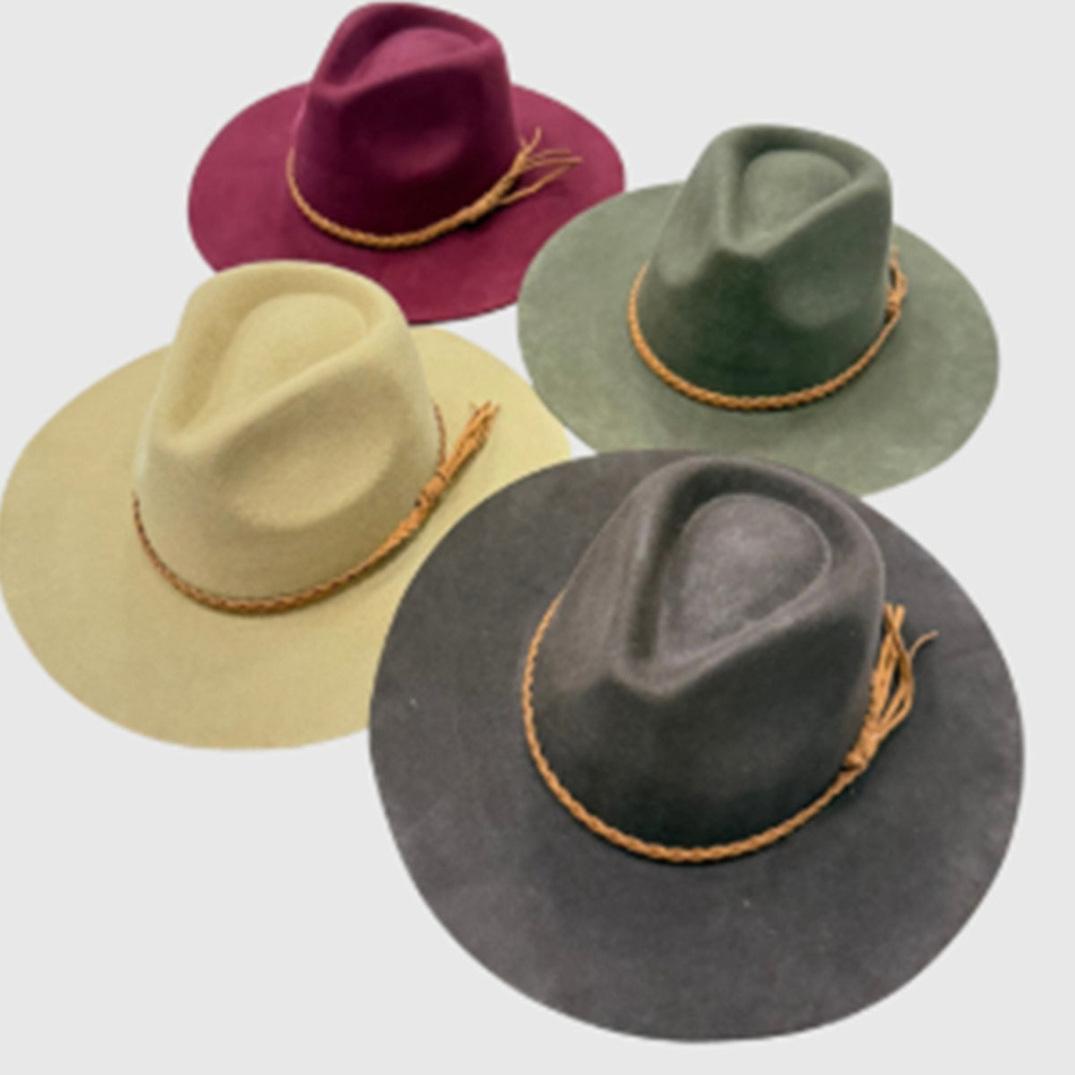 Wool Rancher Hat w/ Suede Braid Belt