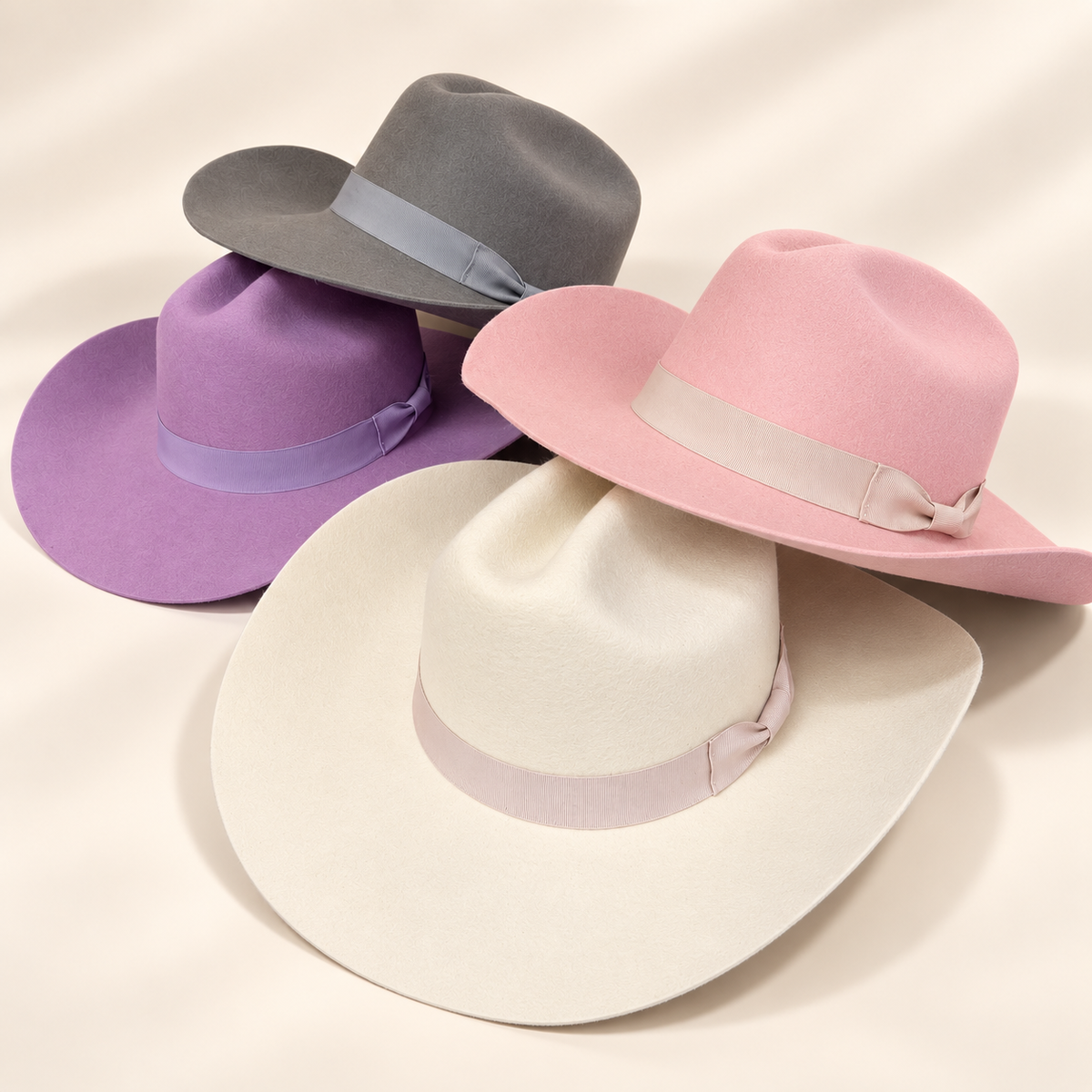 Wool Cattleman Cowboy Hat with Ribbon Band