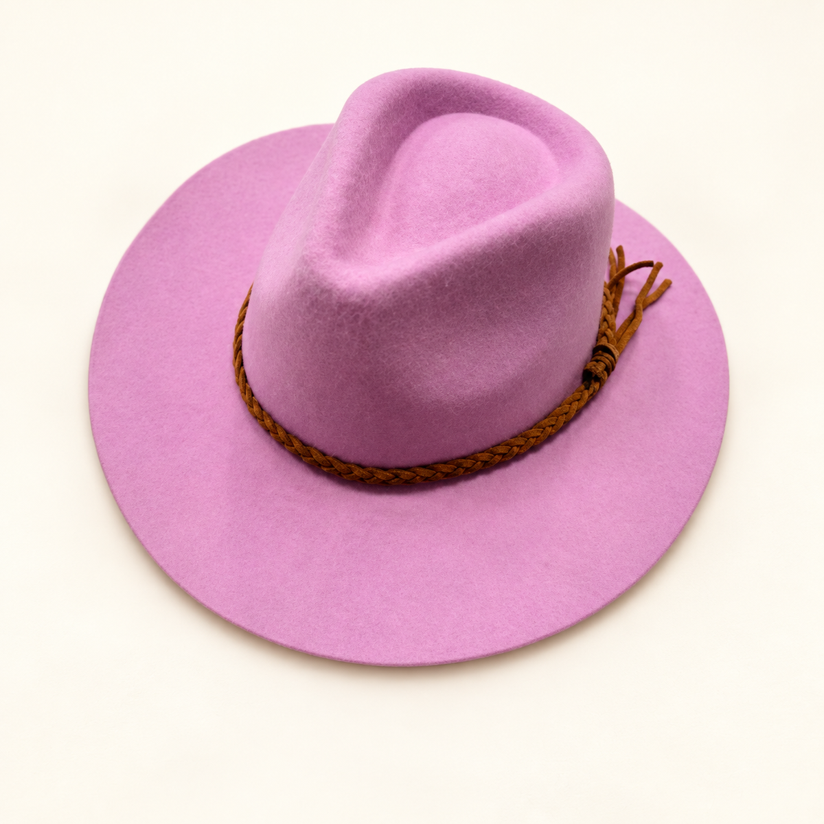 Wholesale Australian Wool Rancher Hat with Braided Suede Belt - Lavender