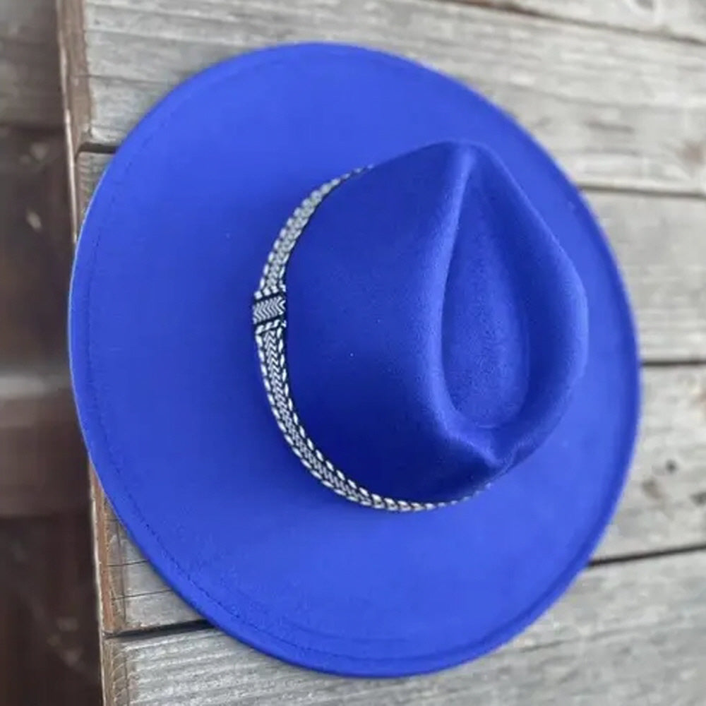 VEGAN FELT PANAMA HAT W/ JACQUARD TAPE