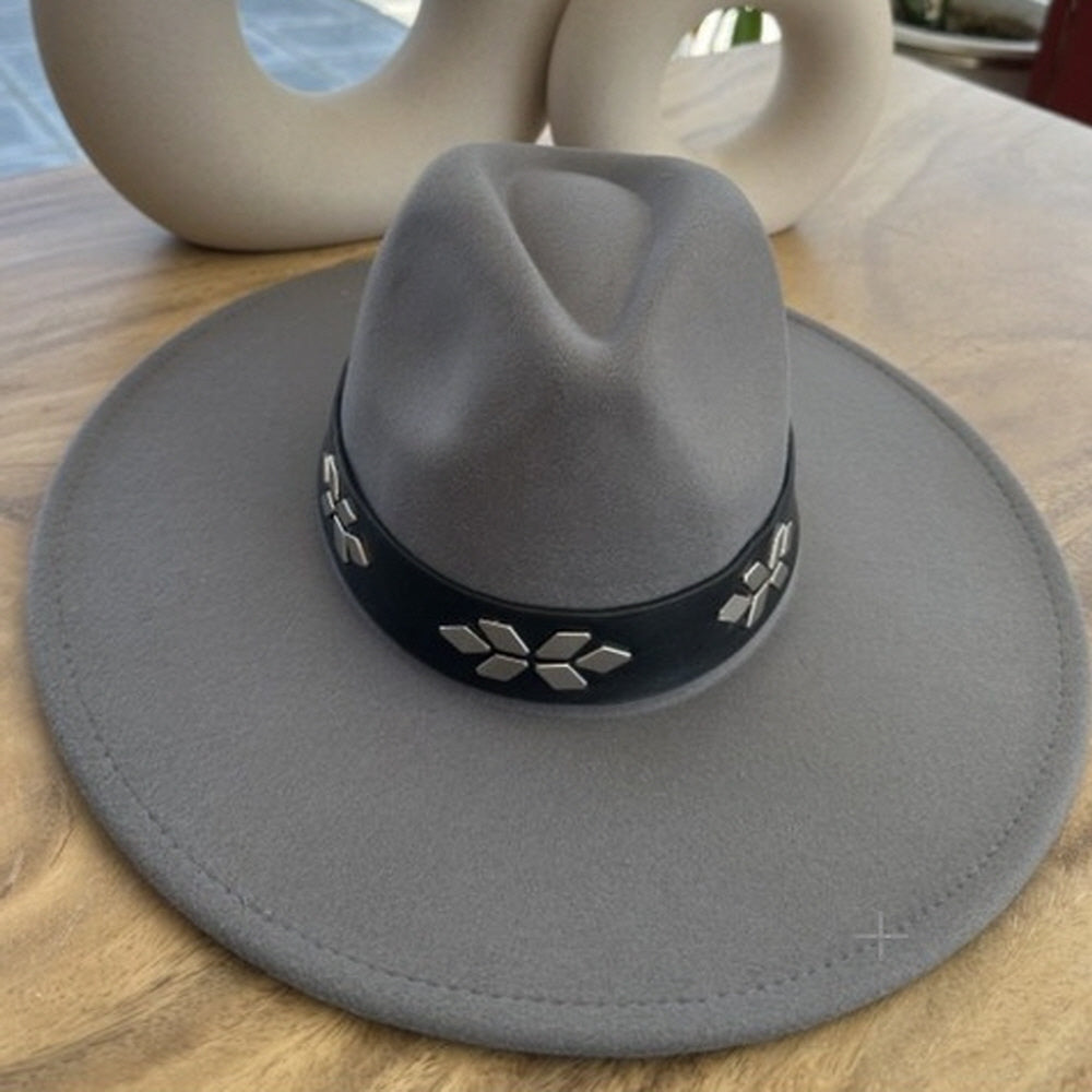 VEGAN FELT FEDORA W/ LEATHER BELT