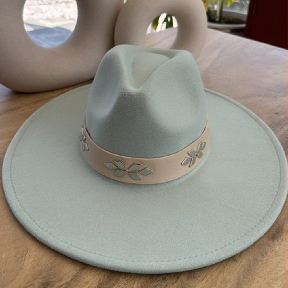 VEGAN FELT FEDORA W/ LEATHER BELT