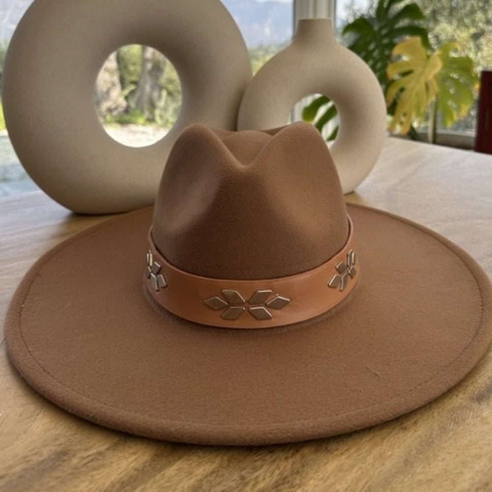 VEGAN FELT FEDORA W/ LEATHER BELT