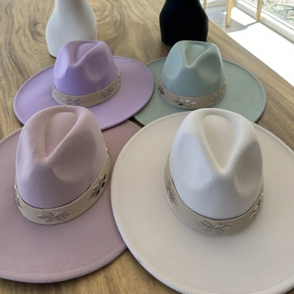 VEGAN FELT FEDORA W/ LEATHER BELT
