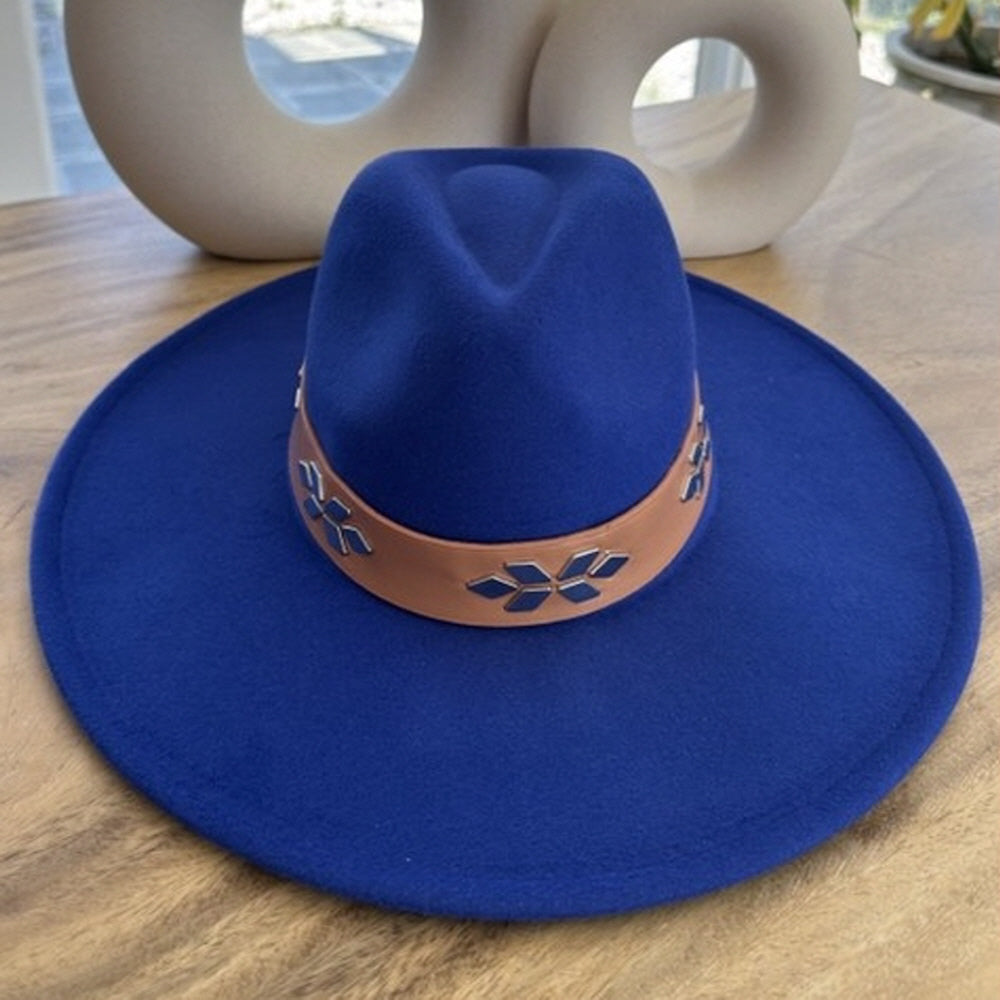VEGAN FELT FEDORA W/ LEATHER BELT