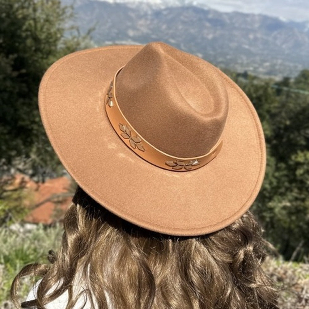 VEGAN FELT FEDORA W/ LEATHER BELT