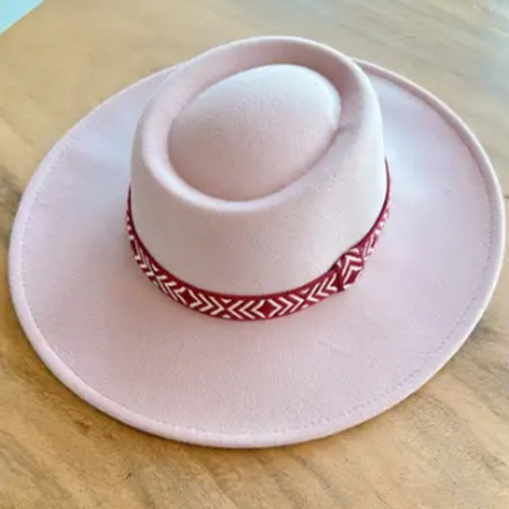 VEGAN FELT GAMLBLER HAT WITH JACQUARD TAPE