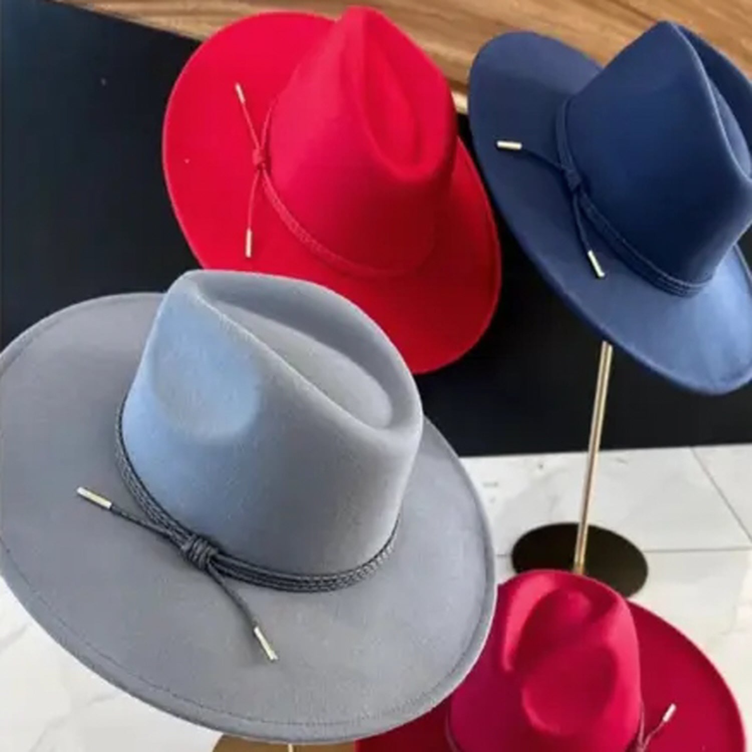 Vegan Felt Flat Brim Panama Hat