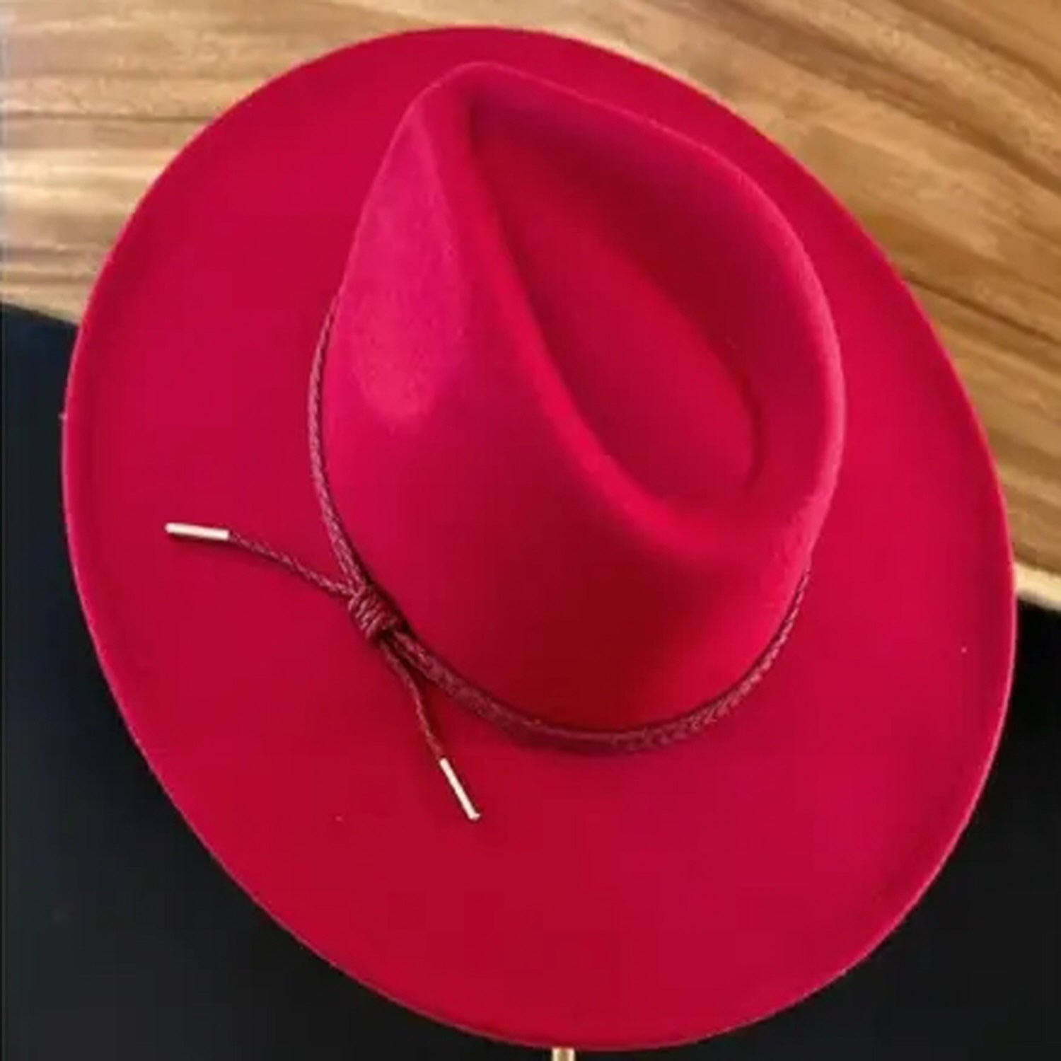 Vegan Felt Flat Brim Panama Hat