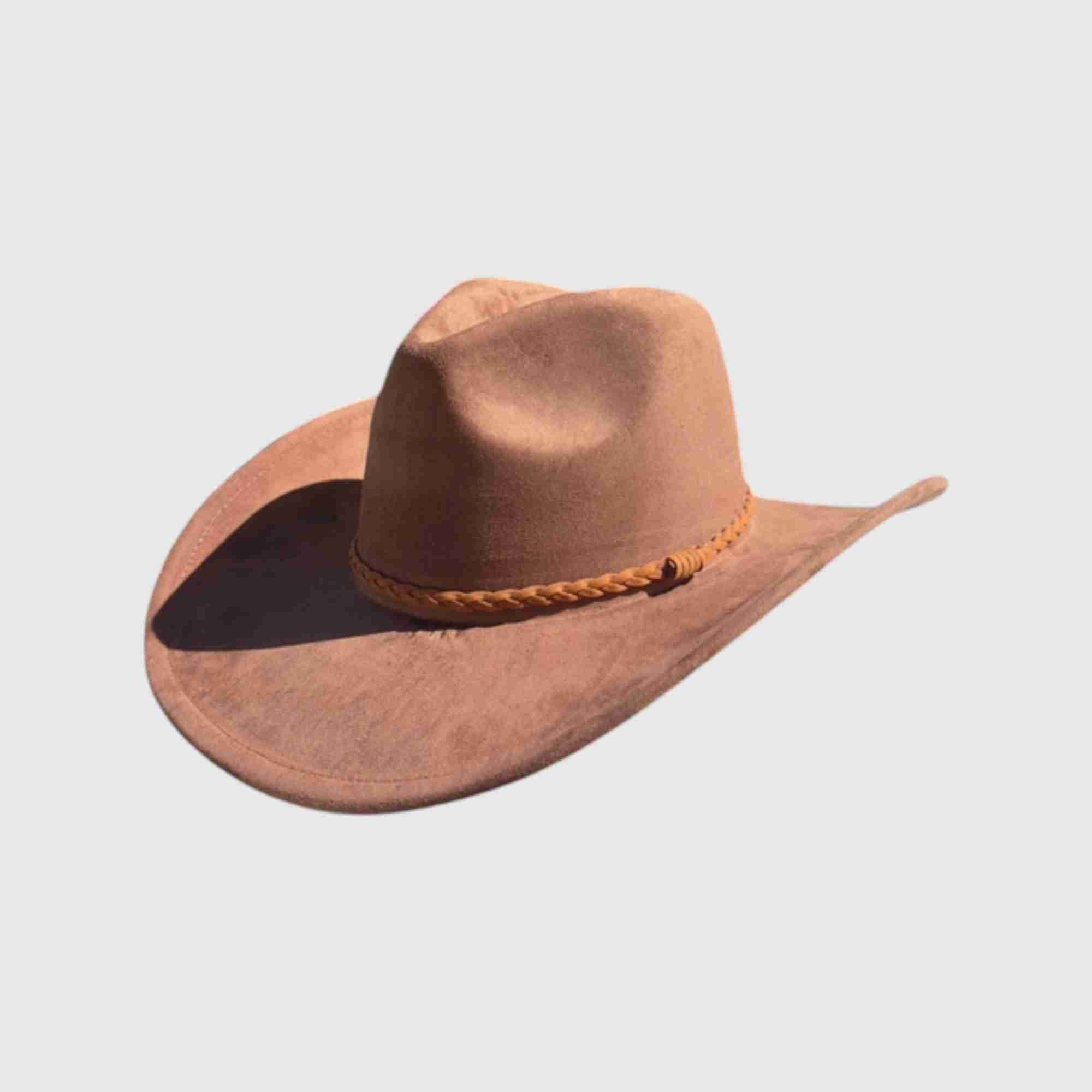 Vegan Suede Cowboy Hat – Braided Band Western