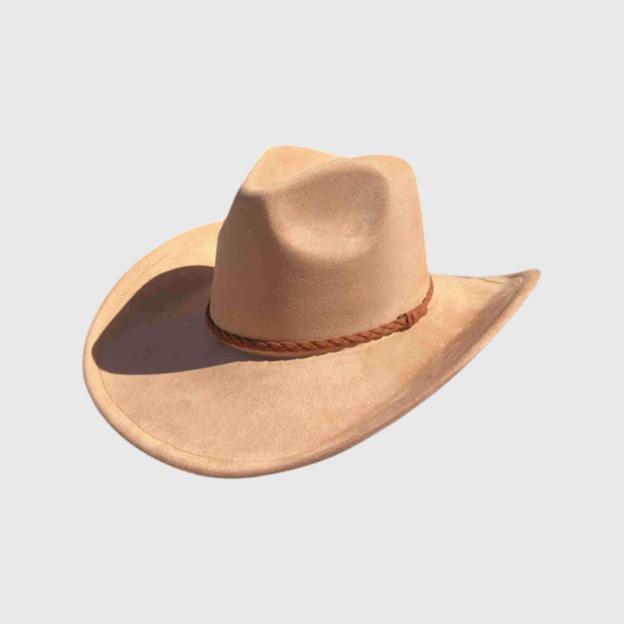 Vegan Suede Cowboy Hat – Braided Band Western