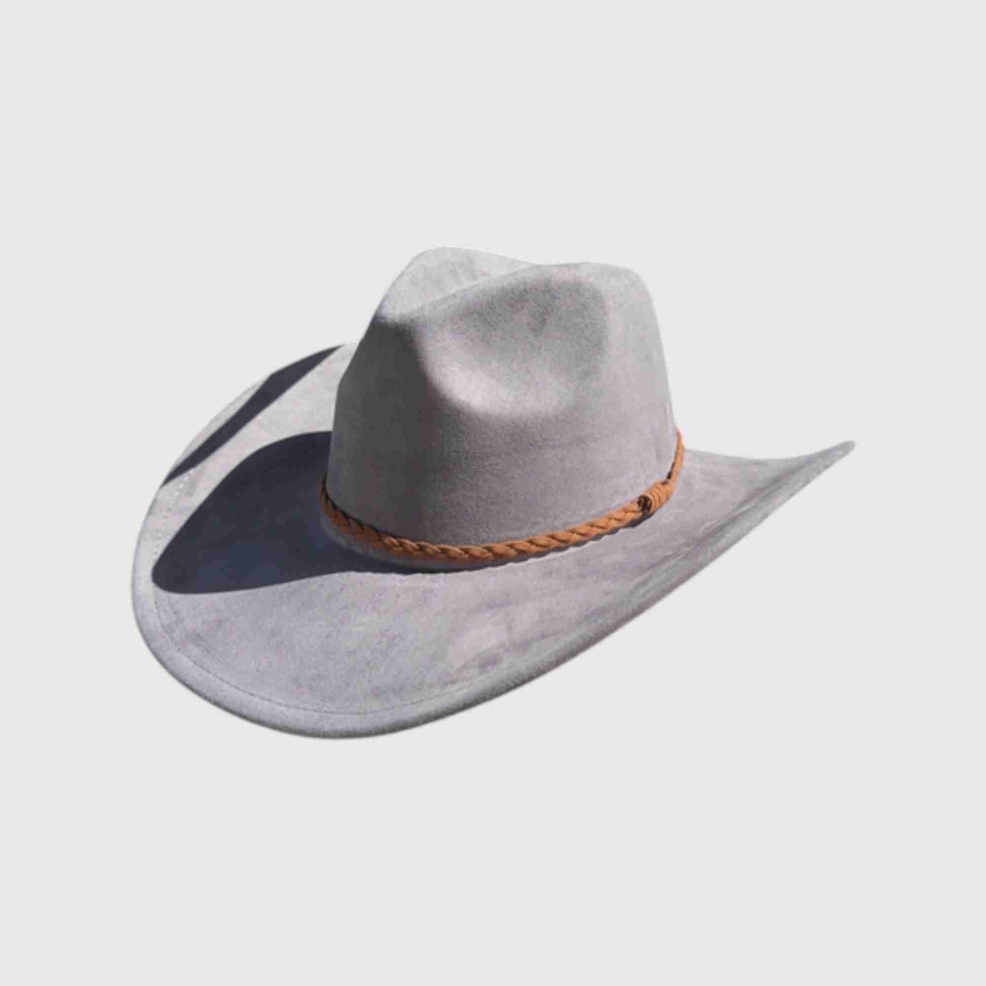 Vegan Suede Cowboy Hat – Braided Band Western