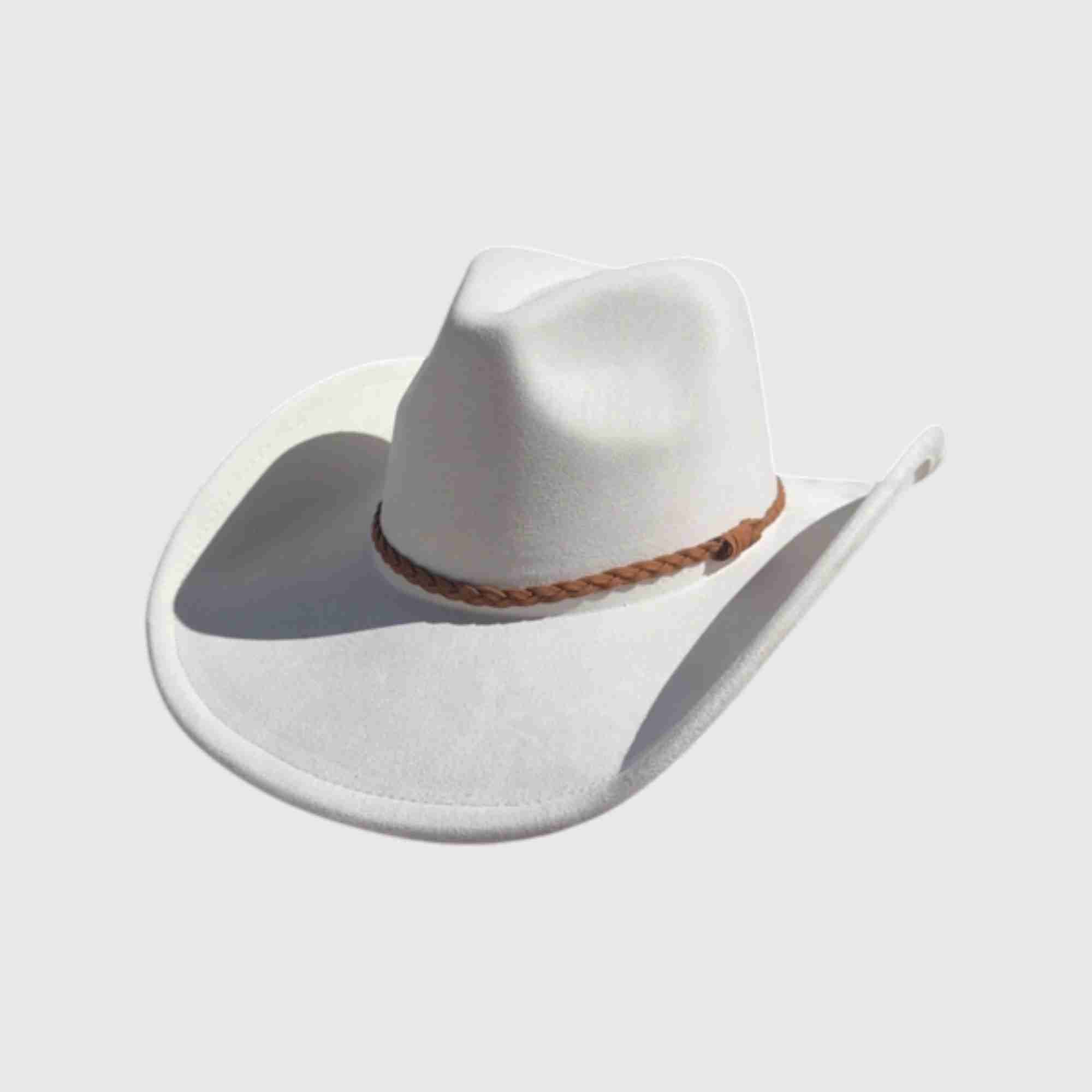 Vegan Suede Cowboy Hat – Braided Band Western