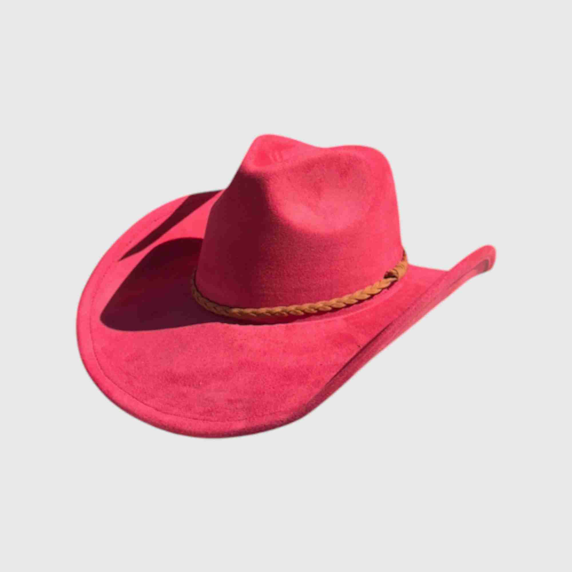 Vegan Suede Cowboy Hat – Braided Band Western