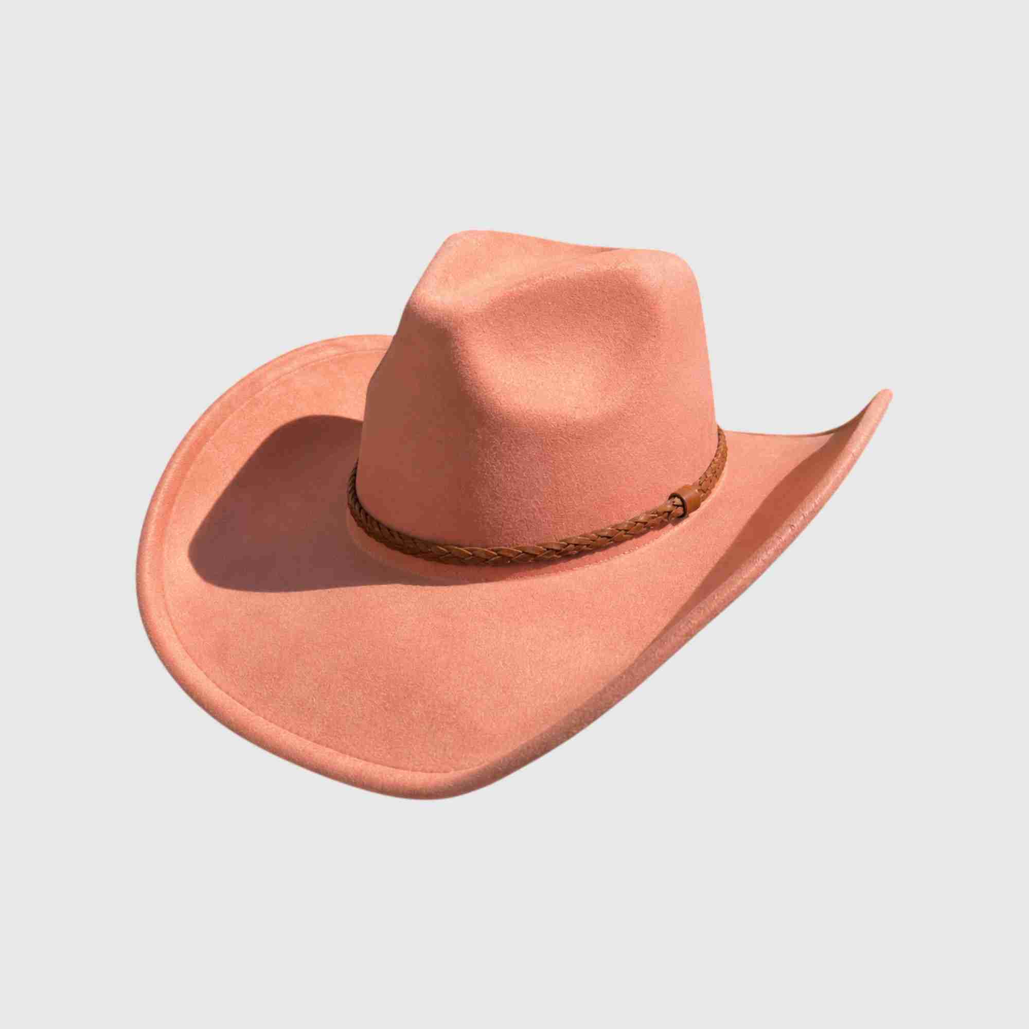 Vegan Suede Cowboy Hat – Braided Band Western