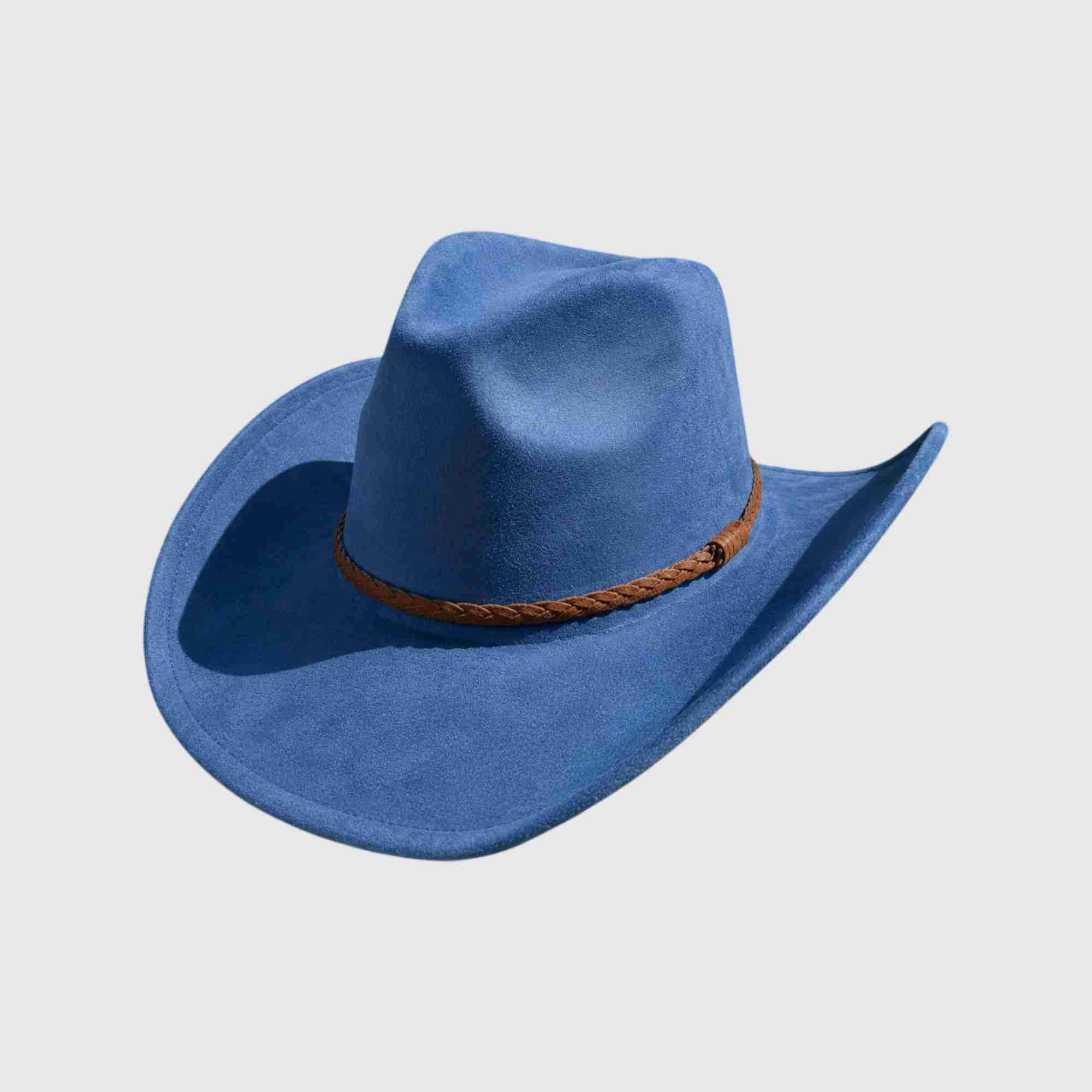 Vegan Suede Cowboy Hat – Braided Band Western