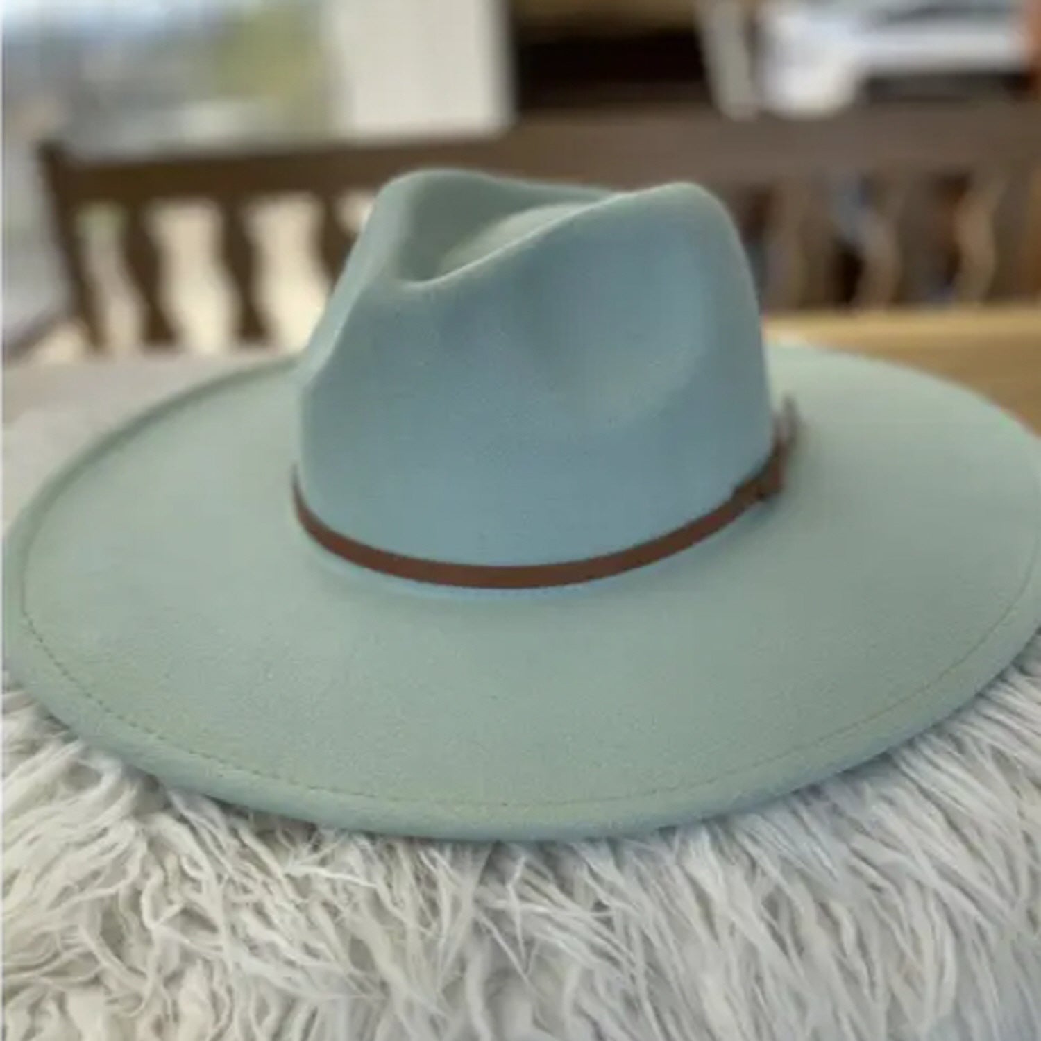 VEGAN FELT FEDORA W/ SKINNY BELT
