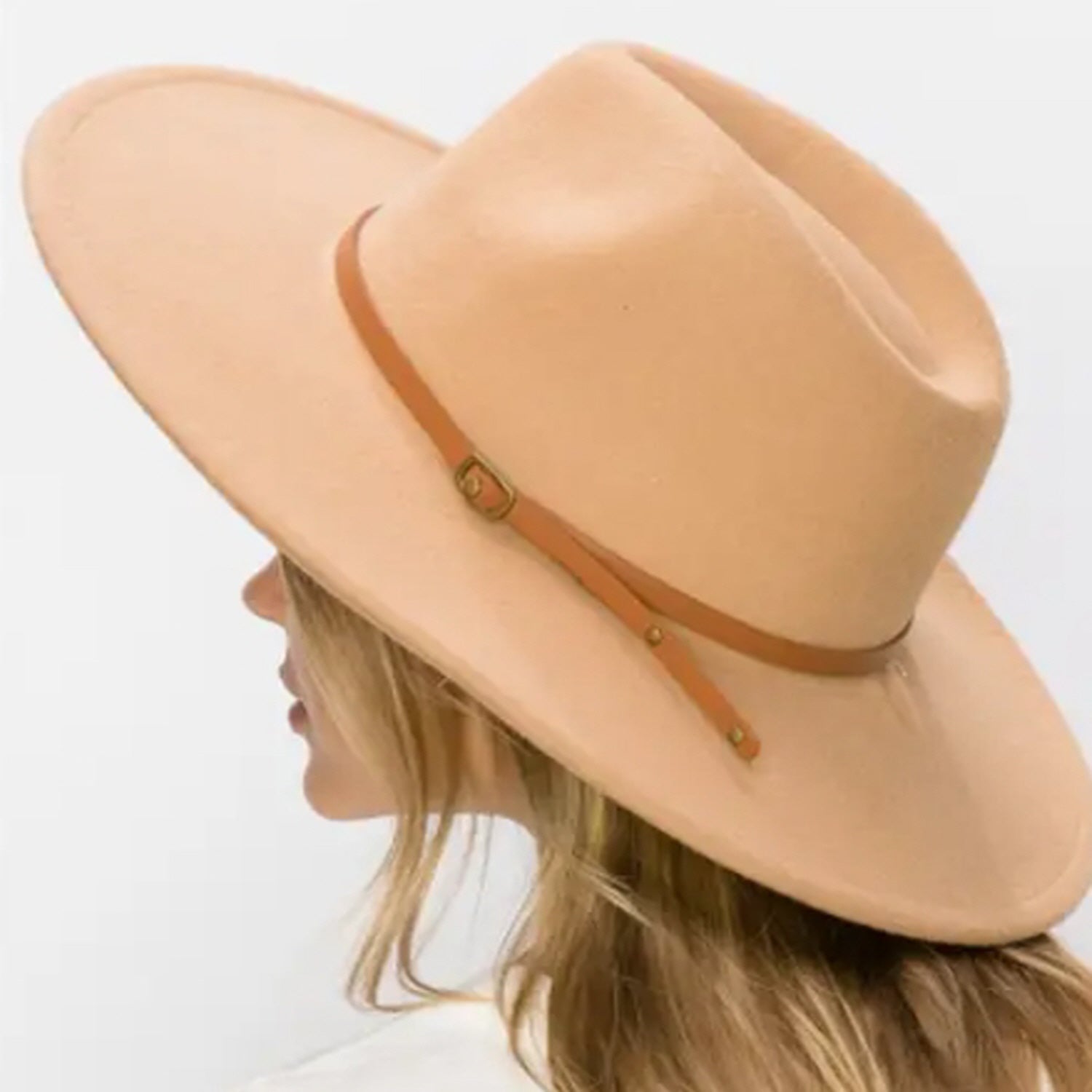 VEGAN FELT FEDORA W/ SKINNY BELT