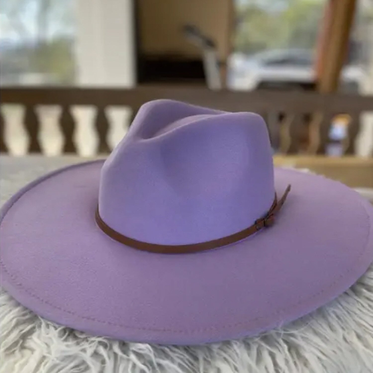 VEGAN FELT FEDORA W/ SKINNY BELT