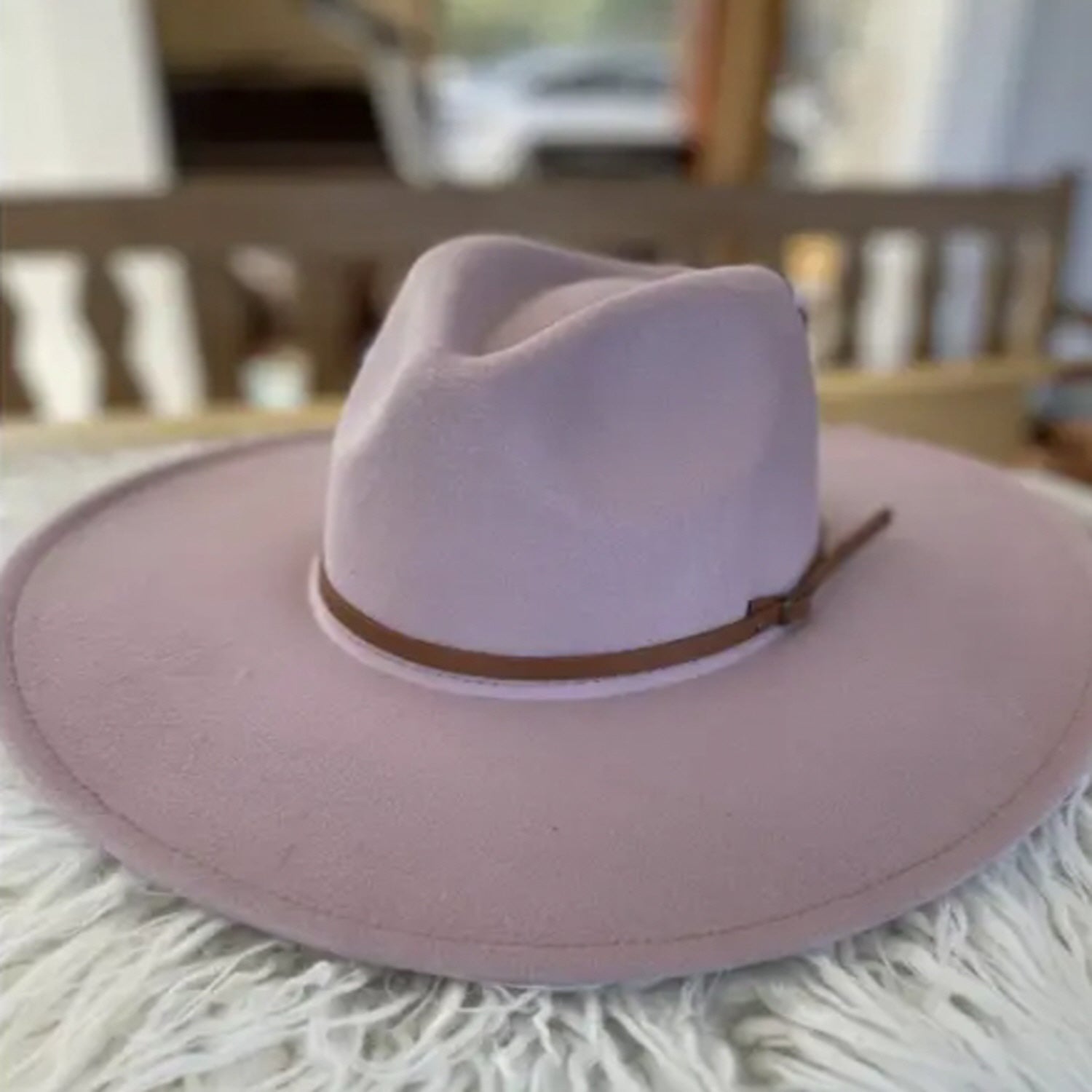 VEGAN FELT FEDORA W/ SKINNY BELT