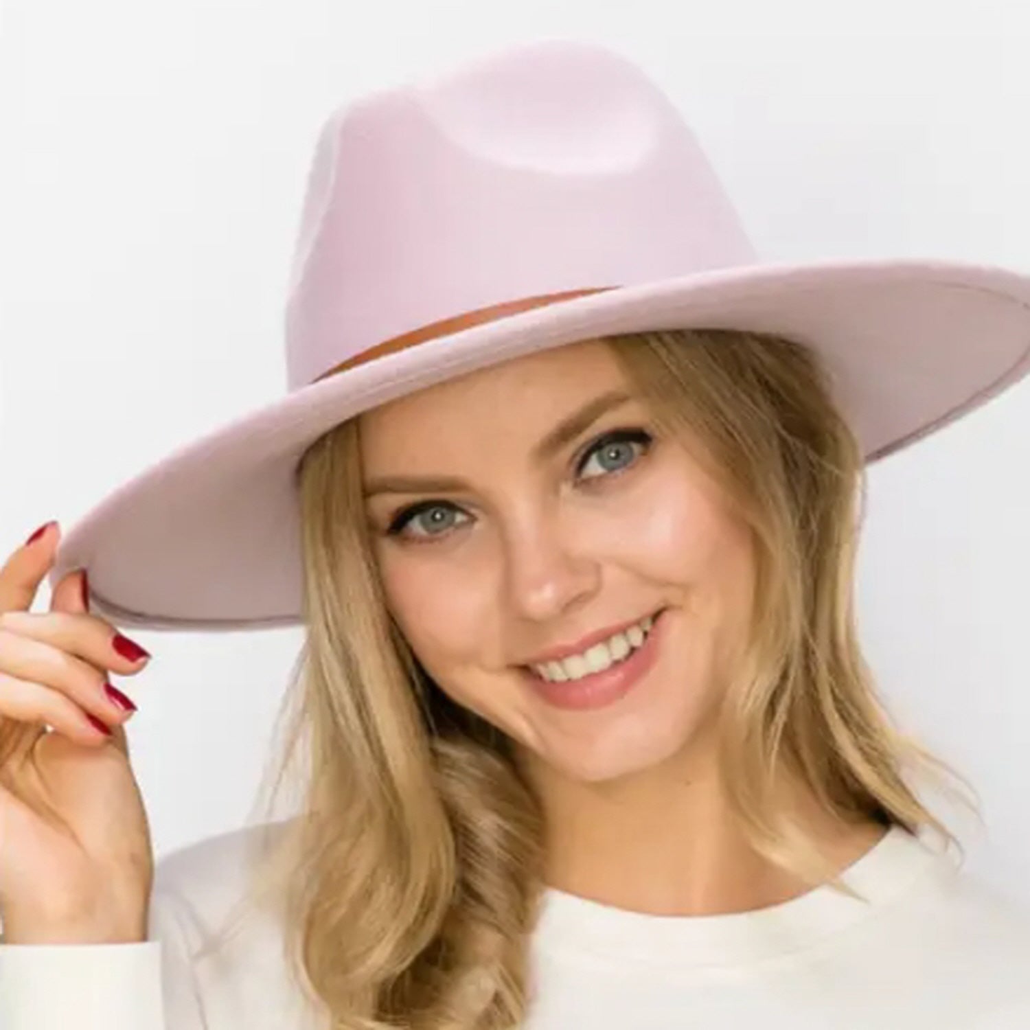 VEGAN FELT FEDORA W/ SKINNY BELT