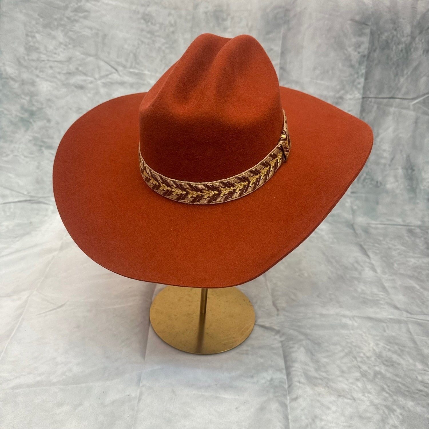 AUSTRIAN WOOLVINTAGE CATTLEMAN HAT WITH JAQUARD TAPE