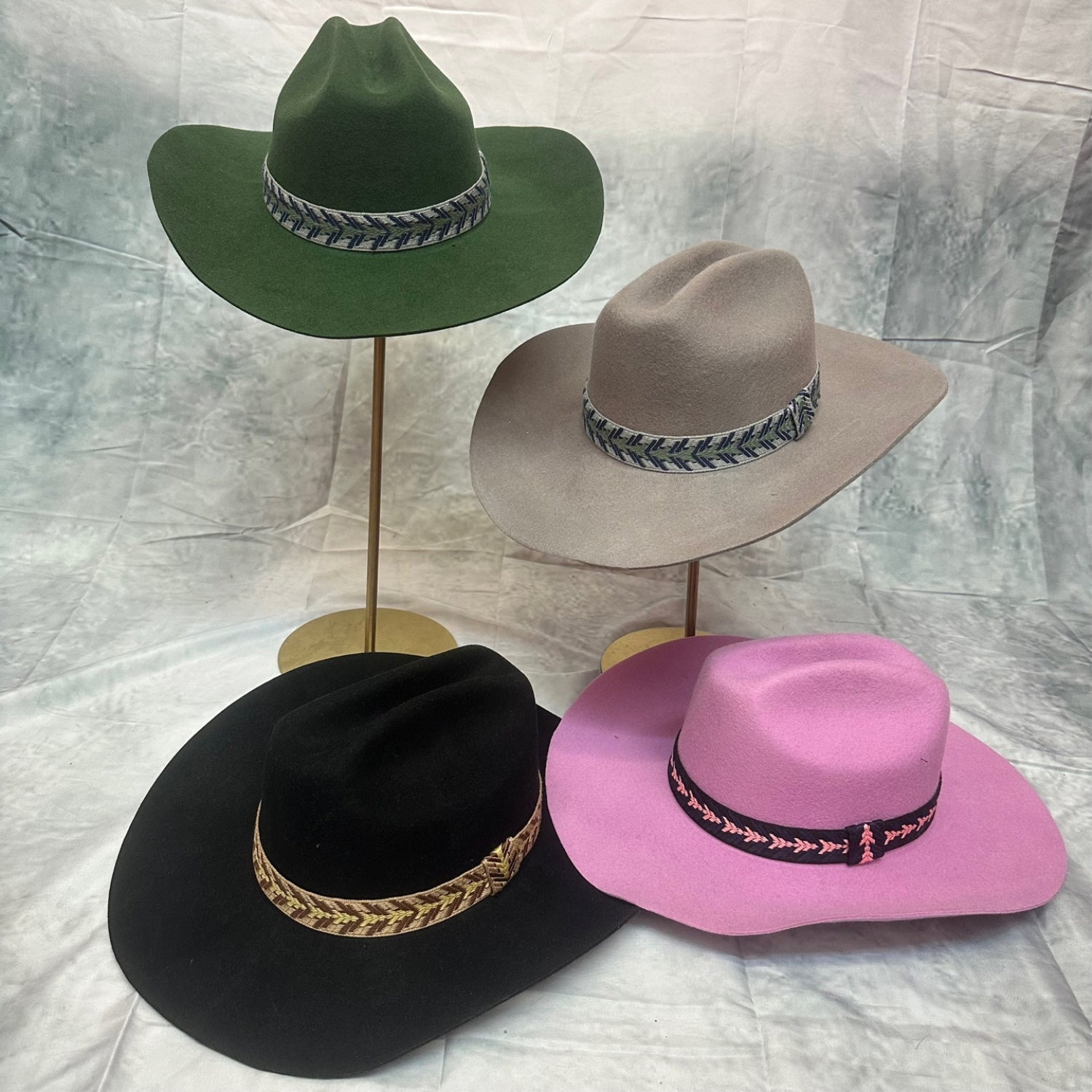 AUSTRIAN WOOLVINTAGE CATTLEMAN HAT WITH JAQUARD TAPE