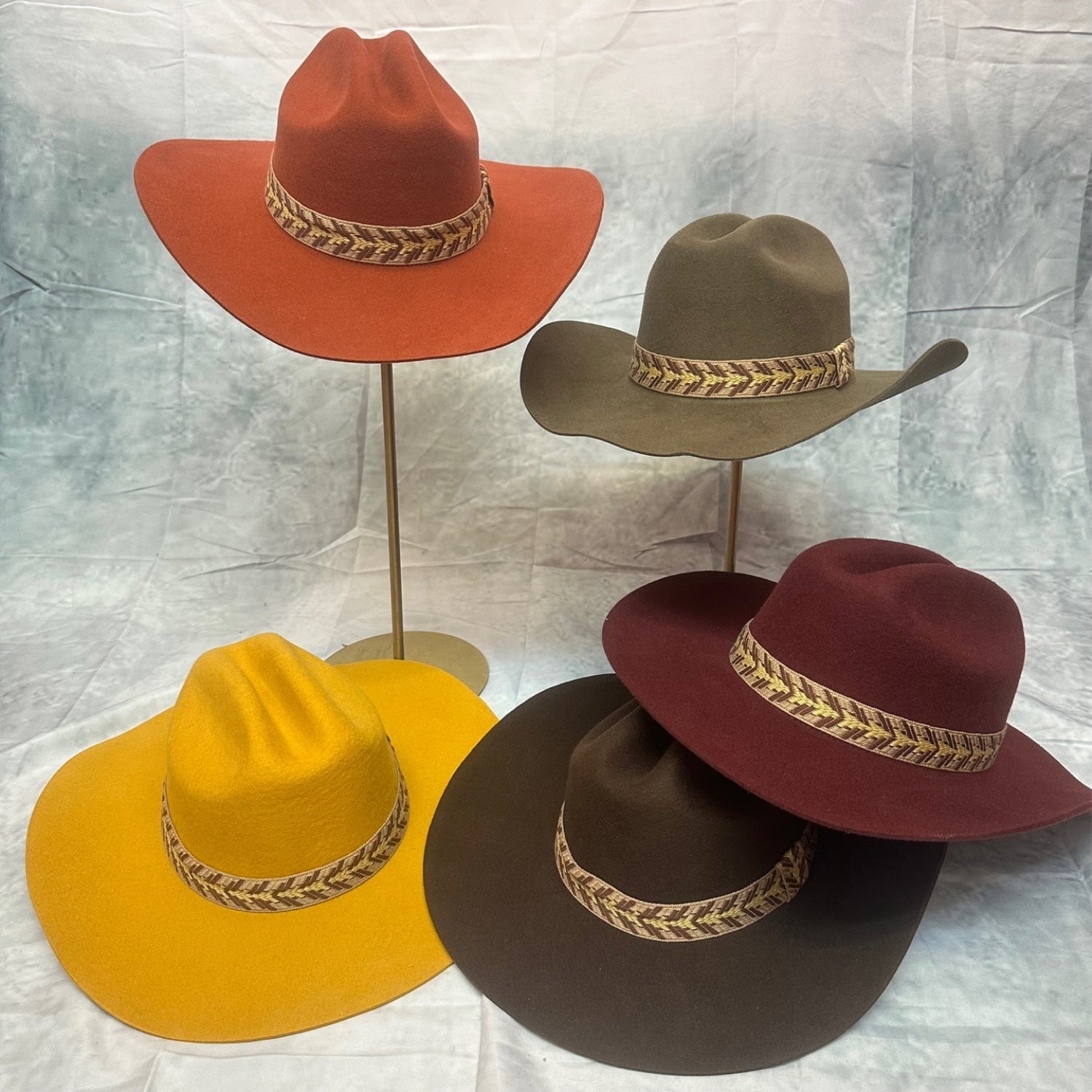 AUSTRIAN WOOLVINTAGE CATTLEMAN HAT WITH JAQUARD TAPE