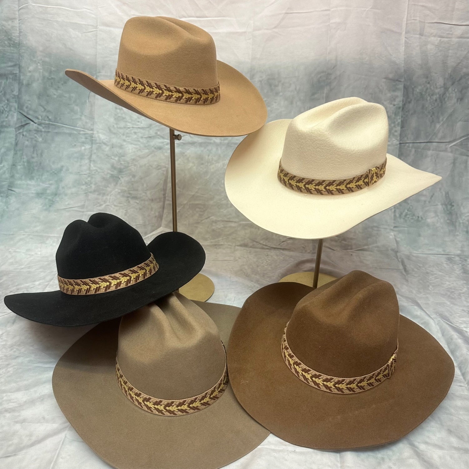 AUSTRIAN WOOLVINTAGE CATTLEMAN HAT WITH JAQUARD TAPE