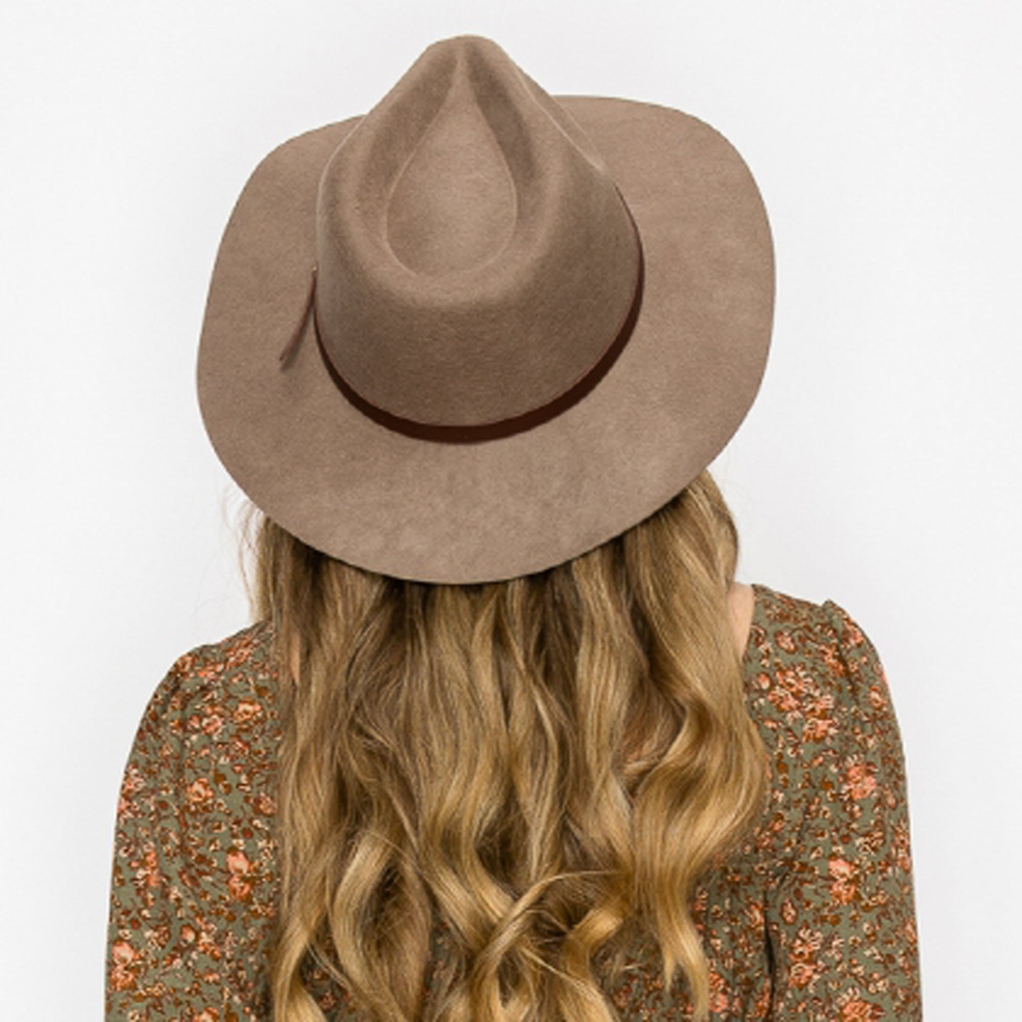 WOOL RANCHER HAT WITH LEAHERBELT-TAUPE