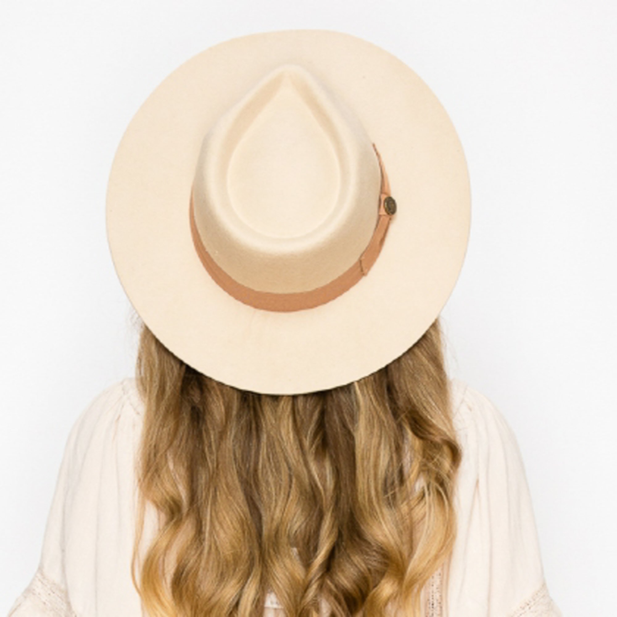 WOOL RANCHER HAT WITH GROSGRAIN RIBBONE-IVORY