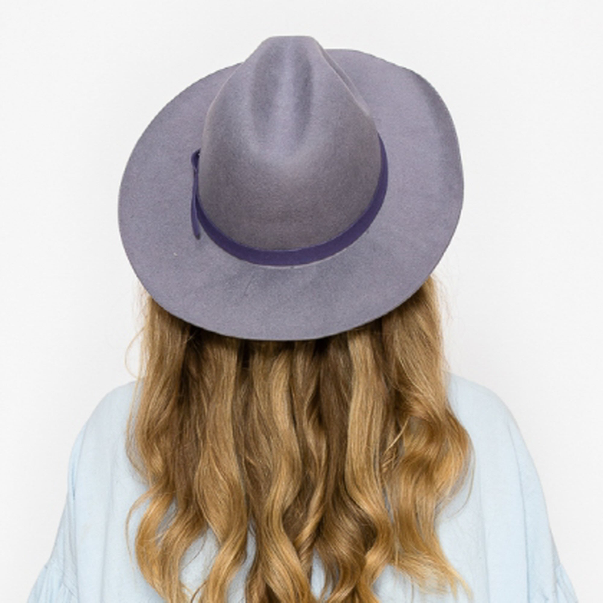 WOOL PENCIL BRIM HAT-GREY