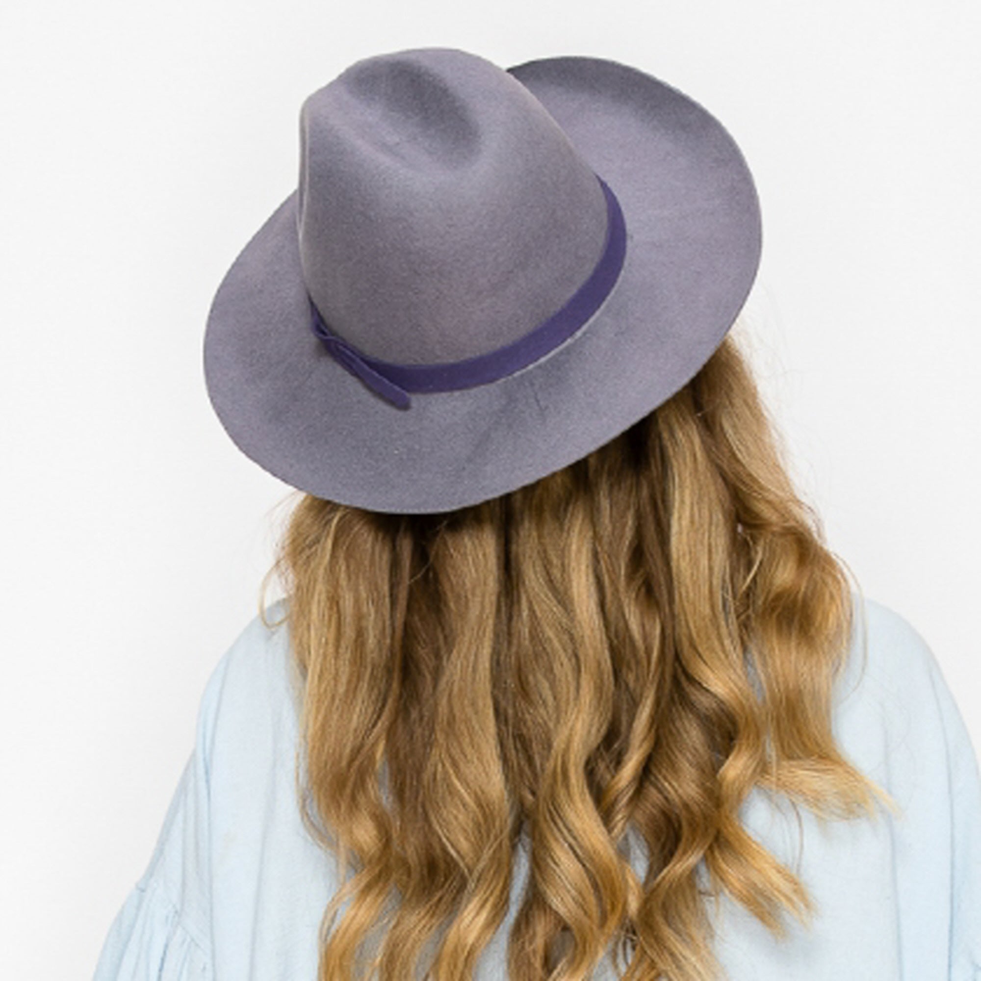 WOOL PENCIL BRIM HAT-GREY