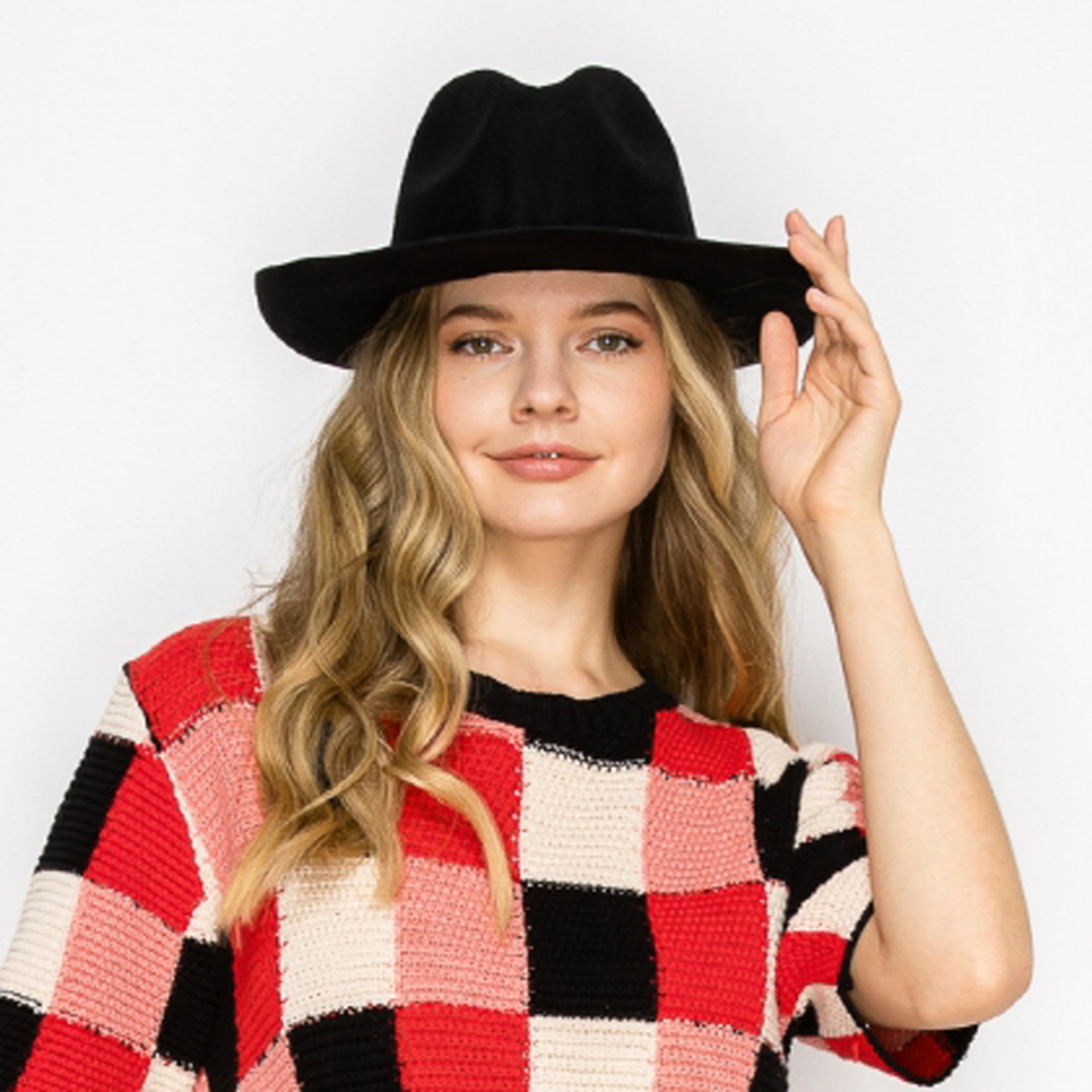 WOOL PENCIL BRIM HAT-BLACK