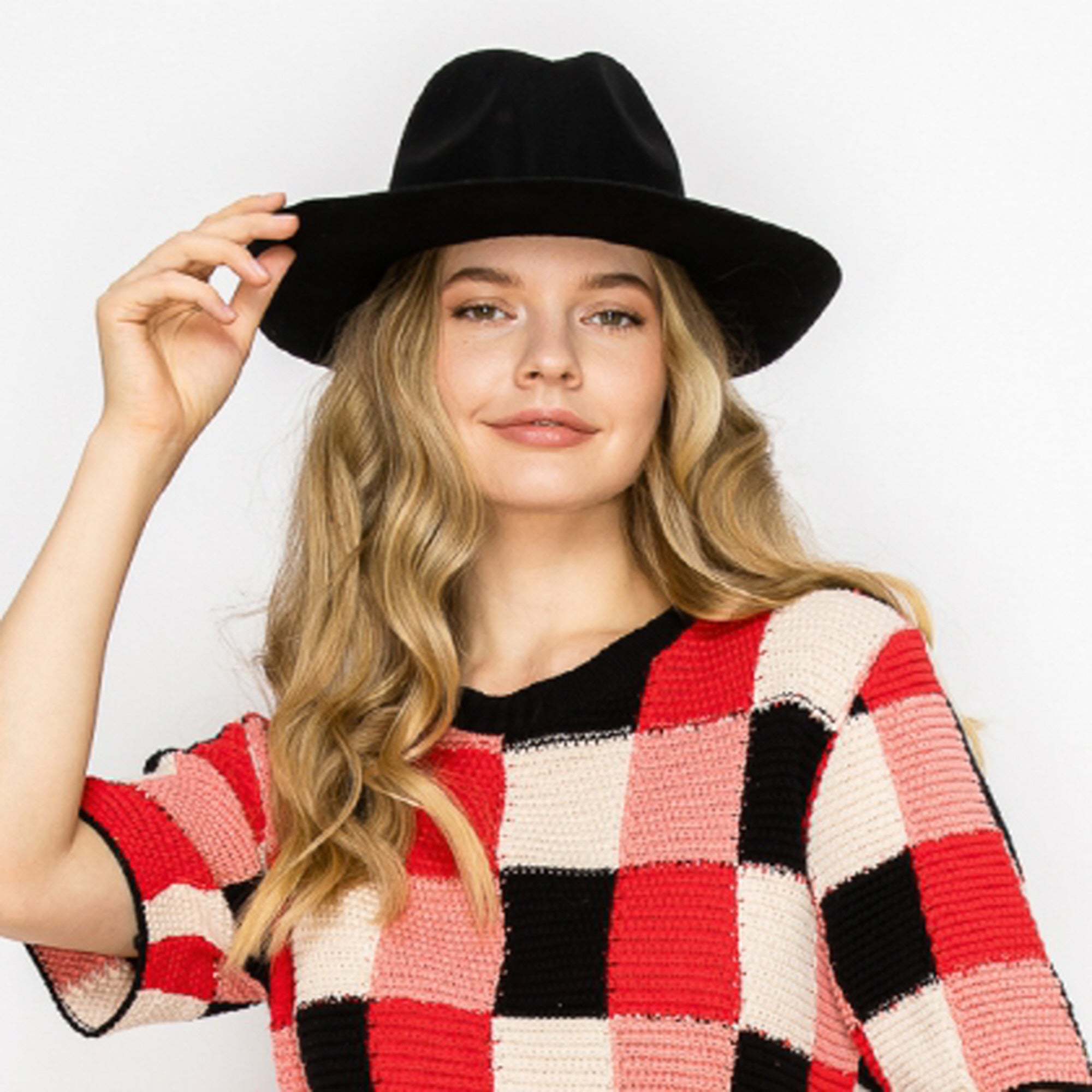 WOOL PENCIL BRIM HAT-BLACK
