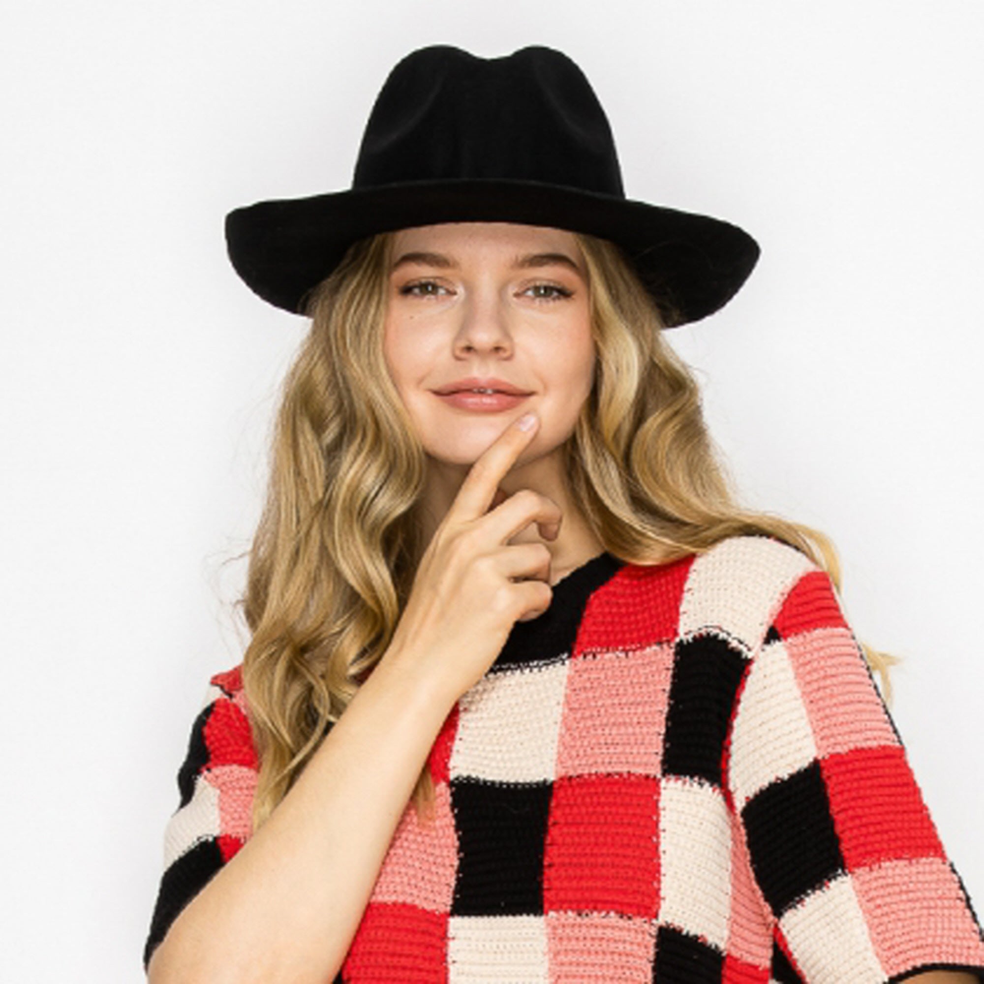 WOOL PENCIL BRIM HAT-BLACK