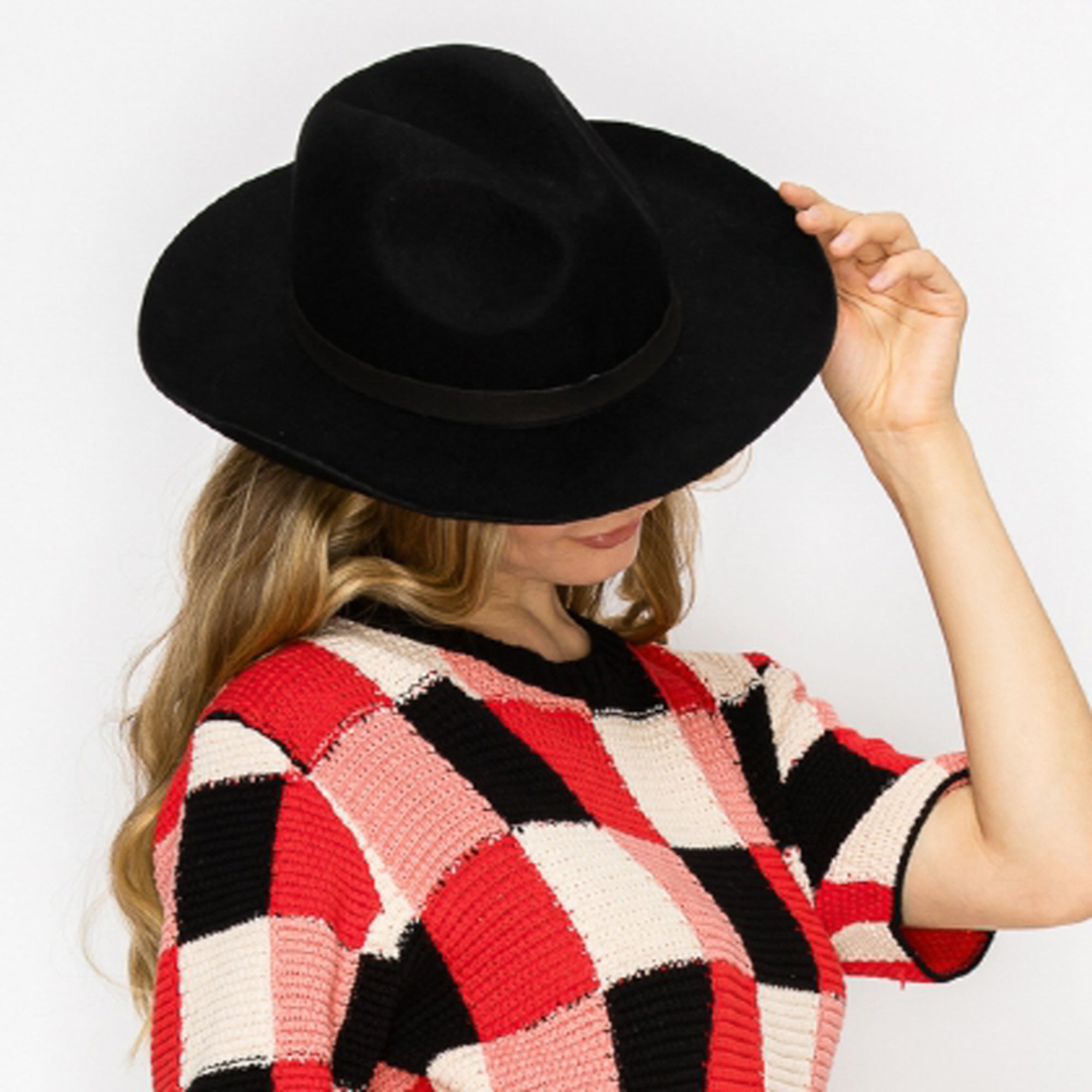 WOOL PENCIL BRIM HAT-BLACK