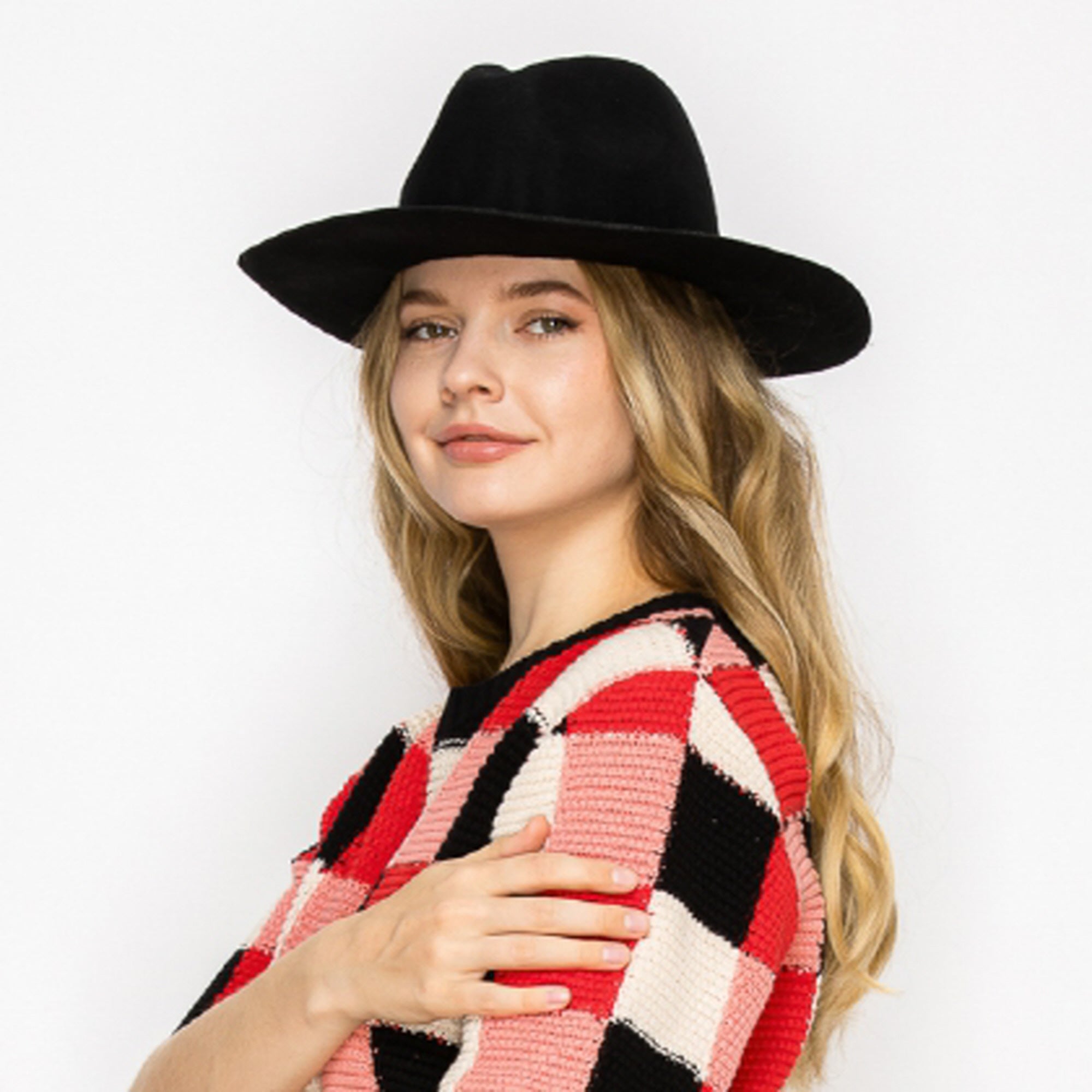 WOOL PENCIL BRIM HAT-BLACK