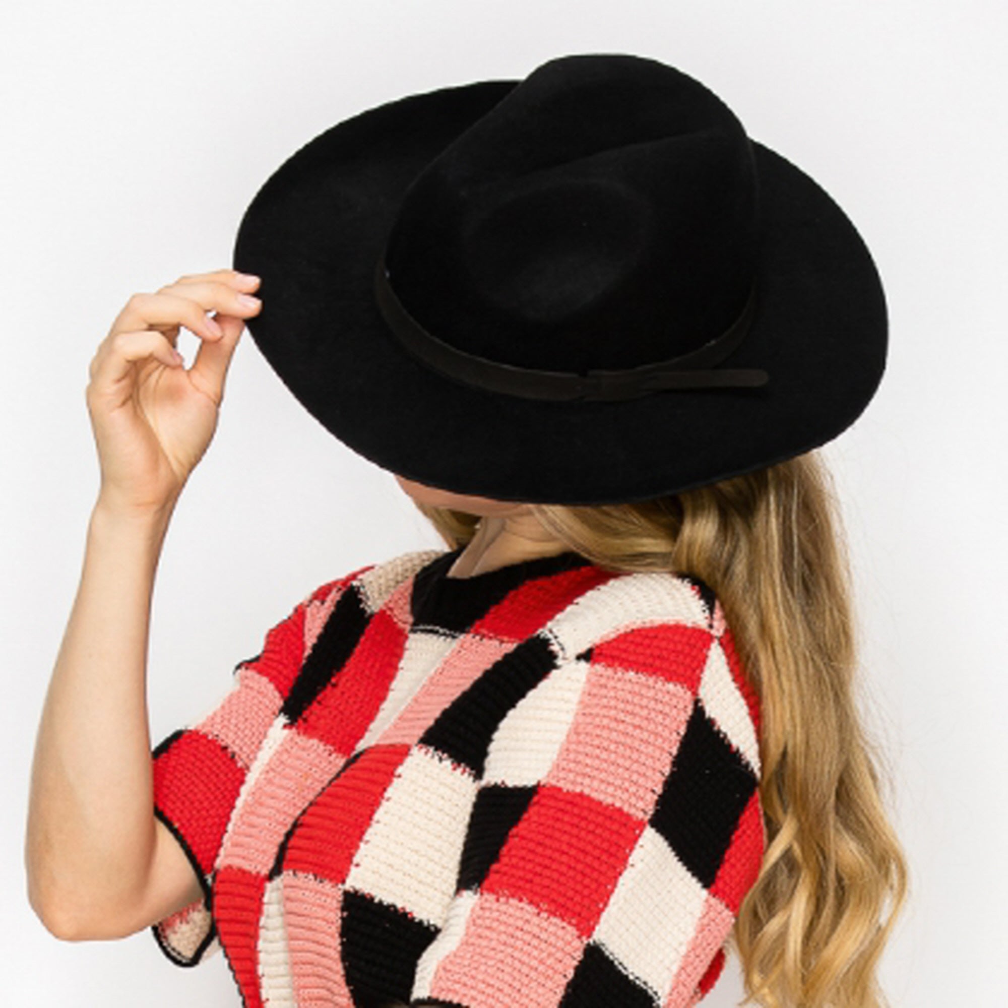 WOOL PENCIL BRIM HAT-BLACK