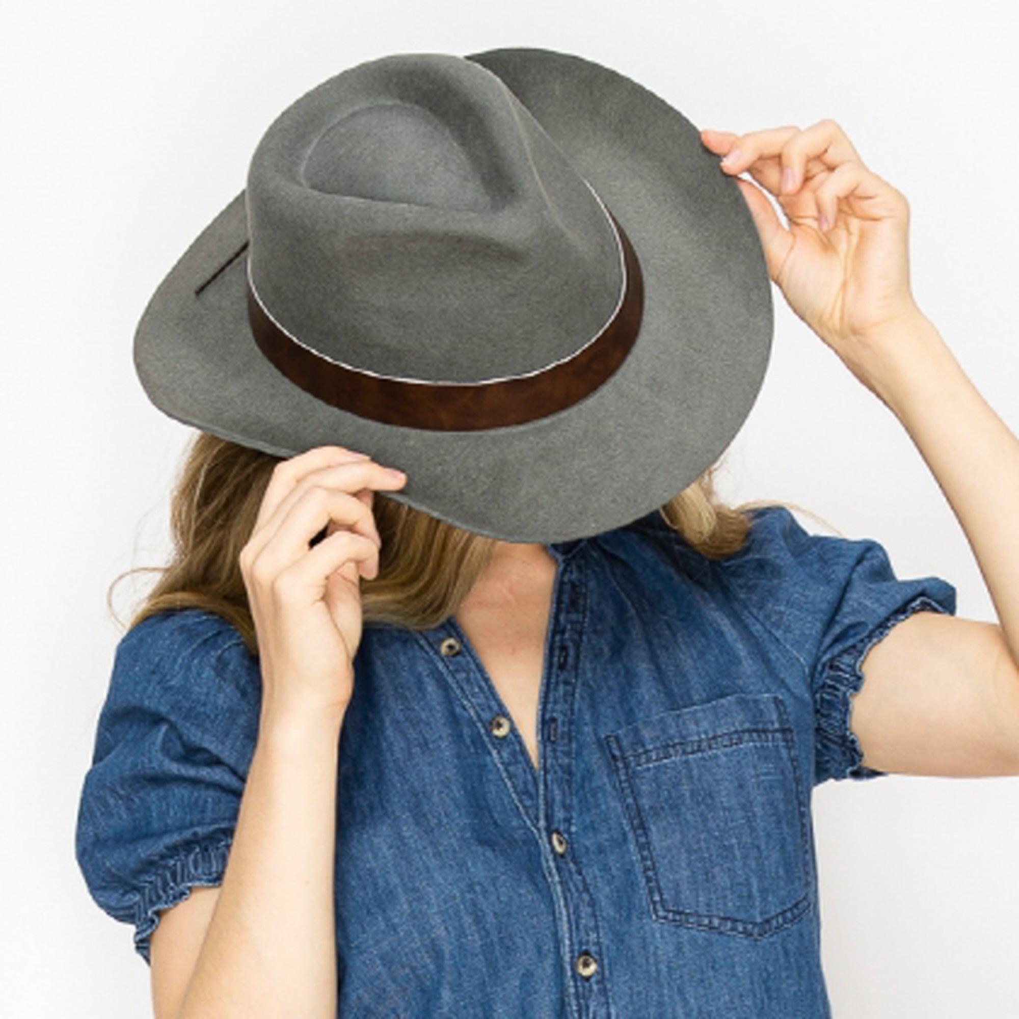 COWBOY WOOL HAT WIH LEATHER BELT