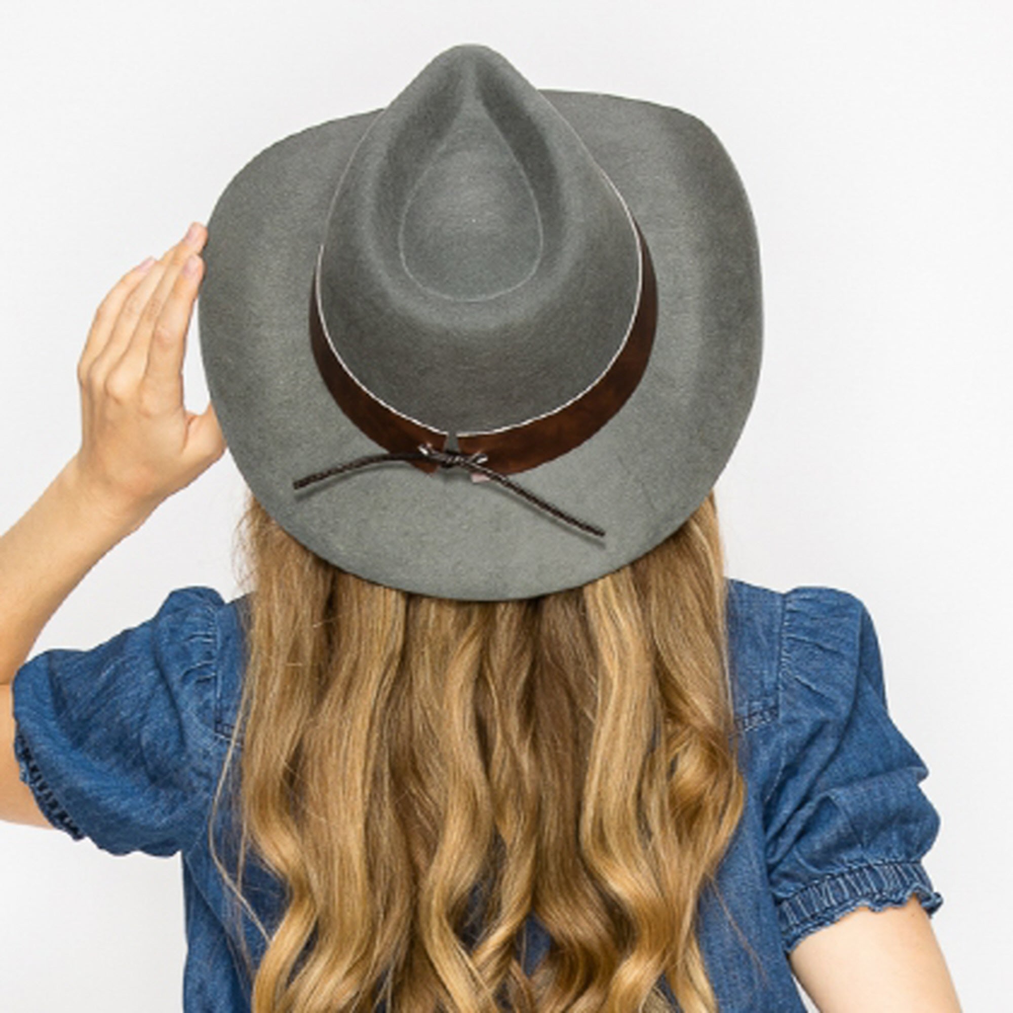 COWBOY WOOL HAT WIH LEATHER BELT