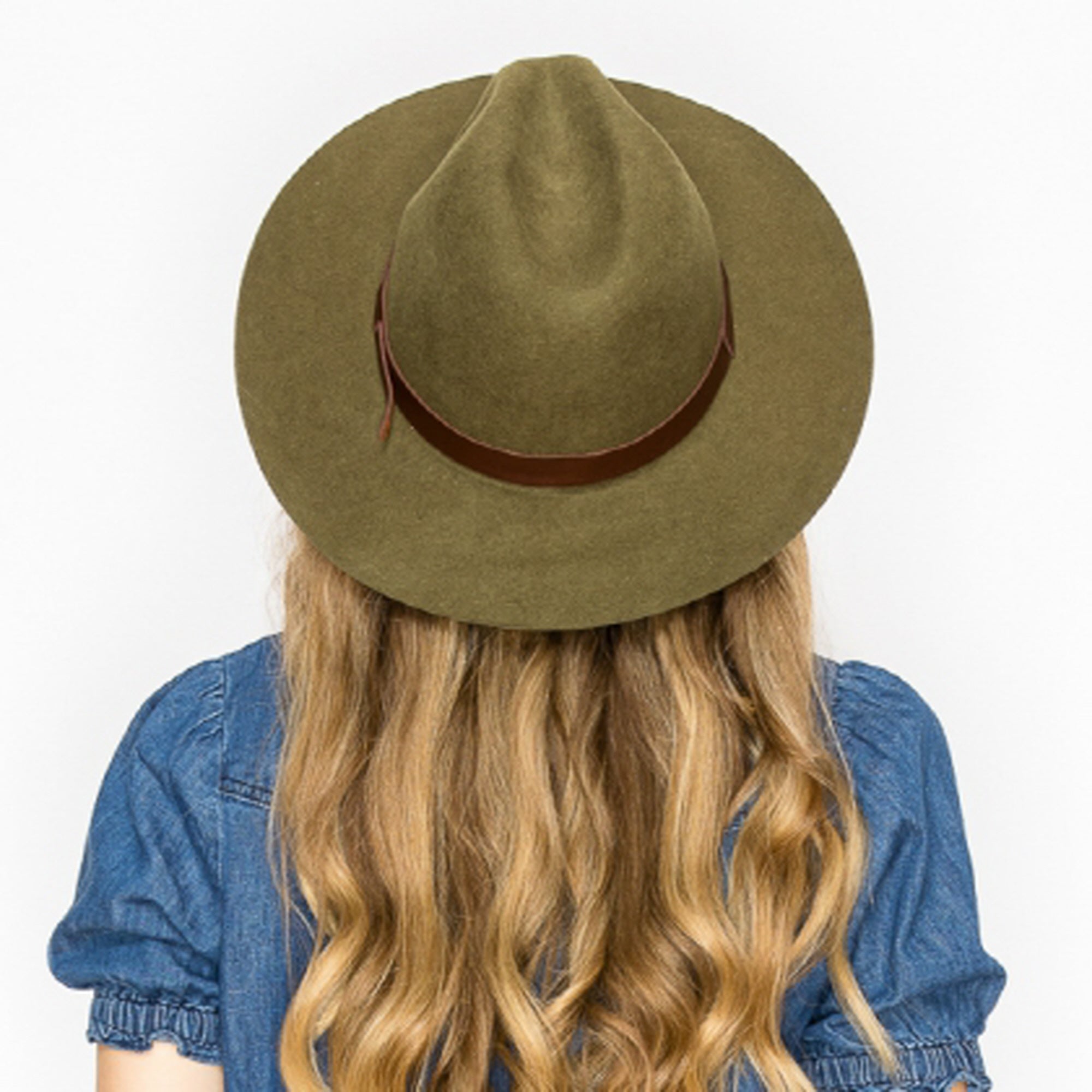 WOOL PENCIL BRIM HAT-BROWN