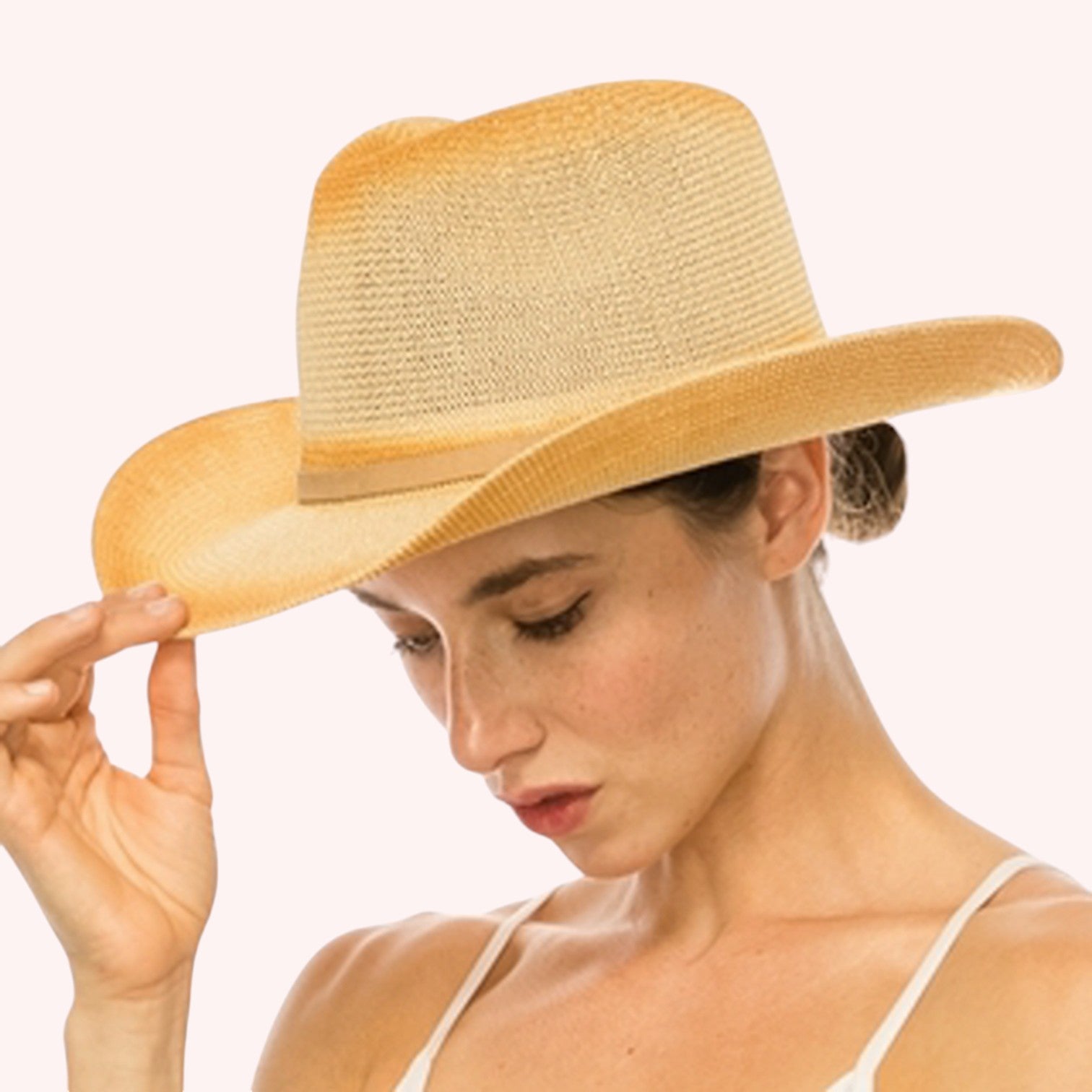 Starched Straw Cowboy Hat