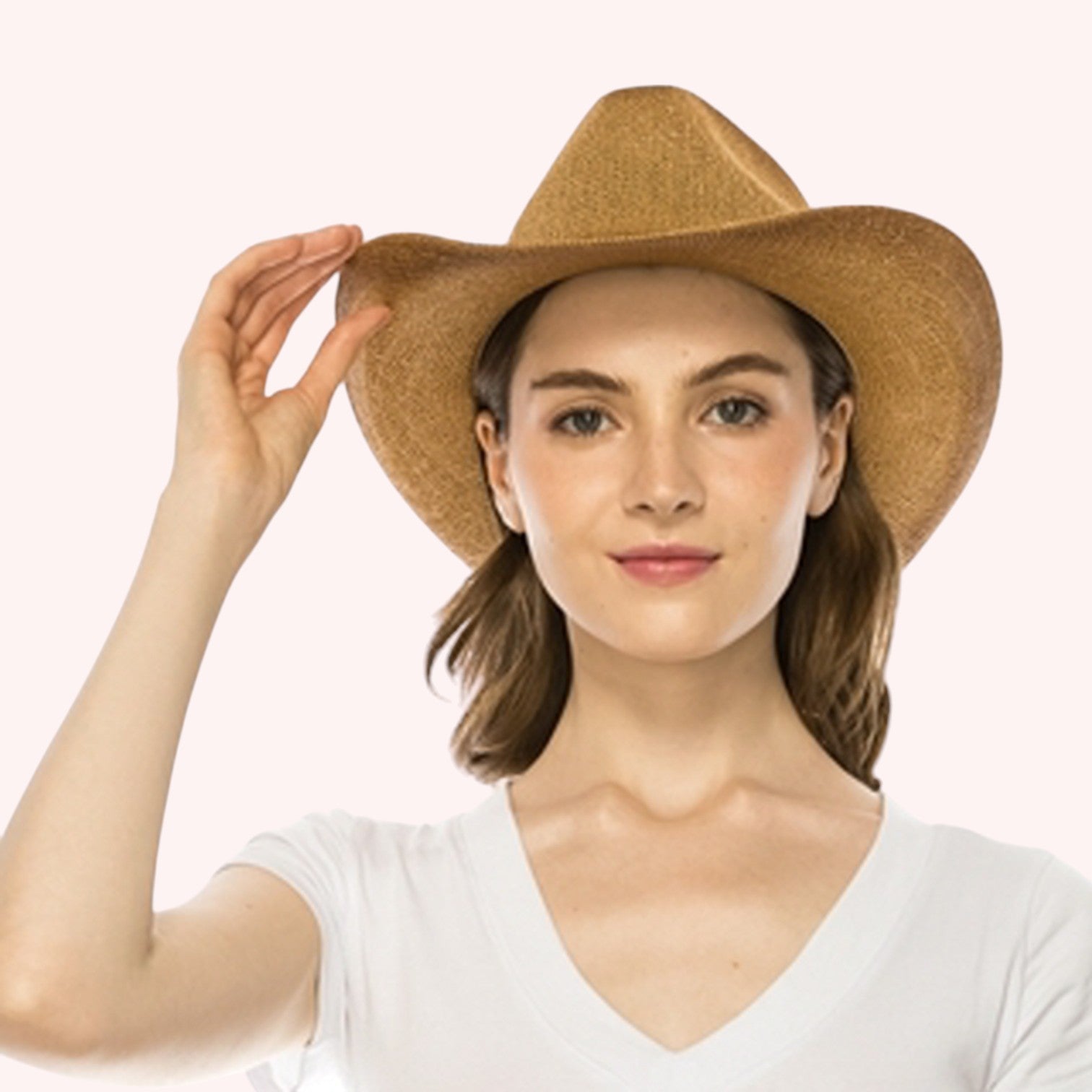 Starched Straw Cowboy Hat