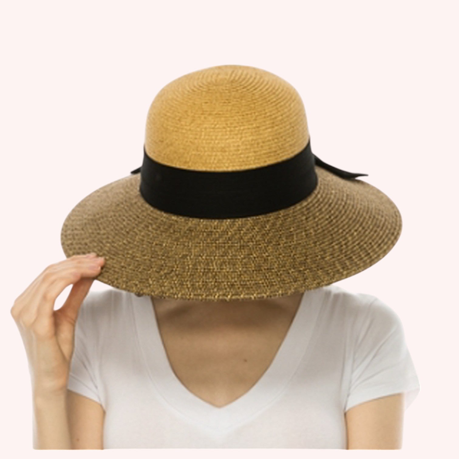 Two-tone Heather Sun Hat w/ Sash