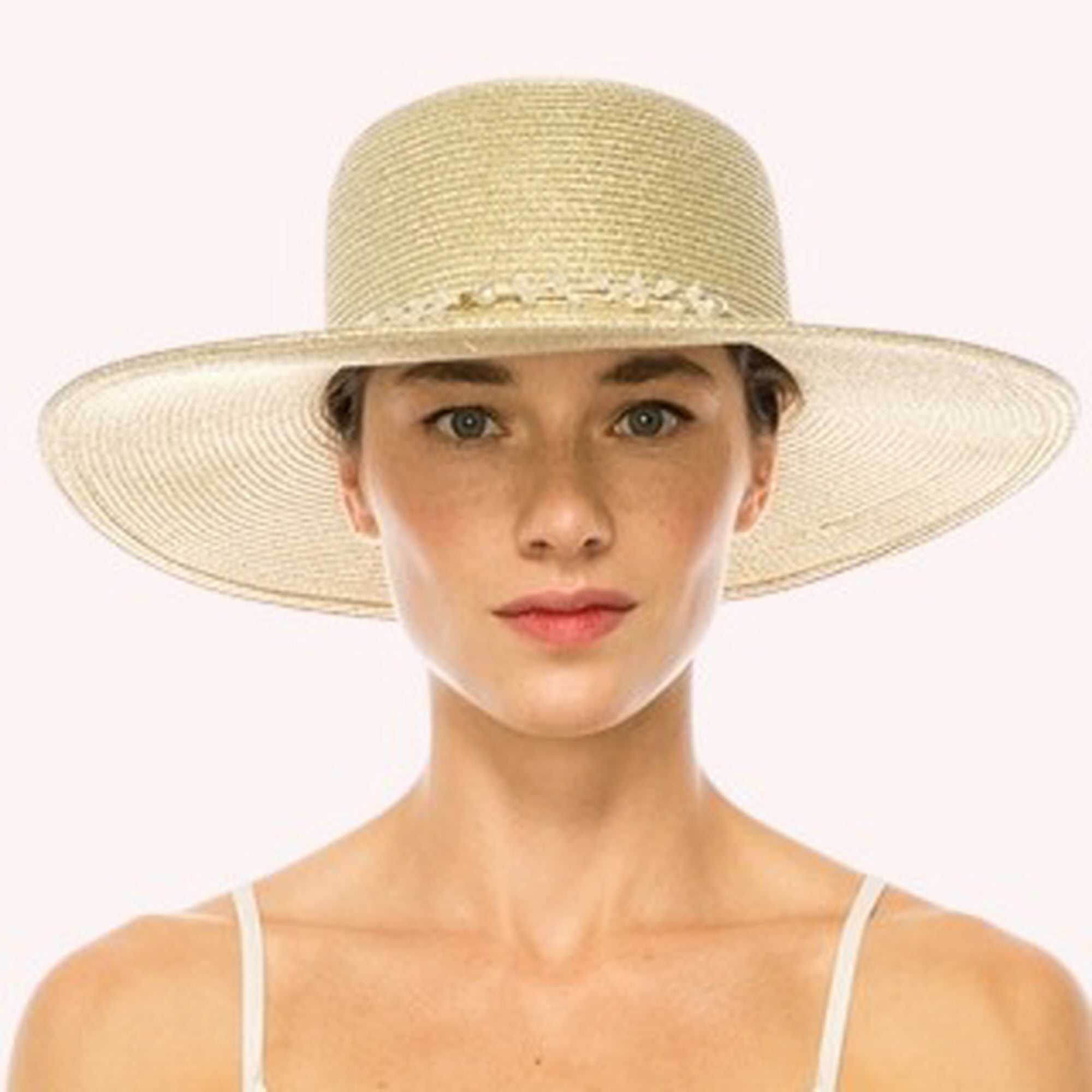 Straw Sun Hat w/ 2-Tone Band