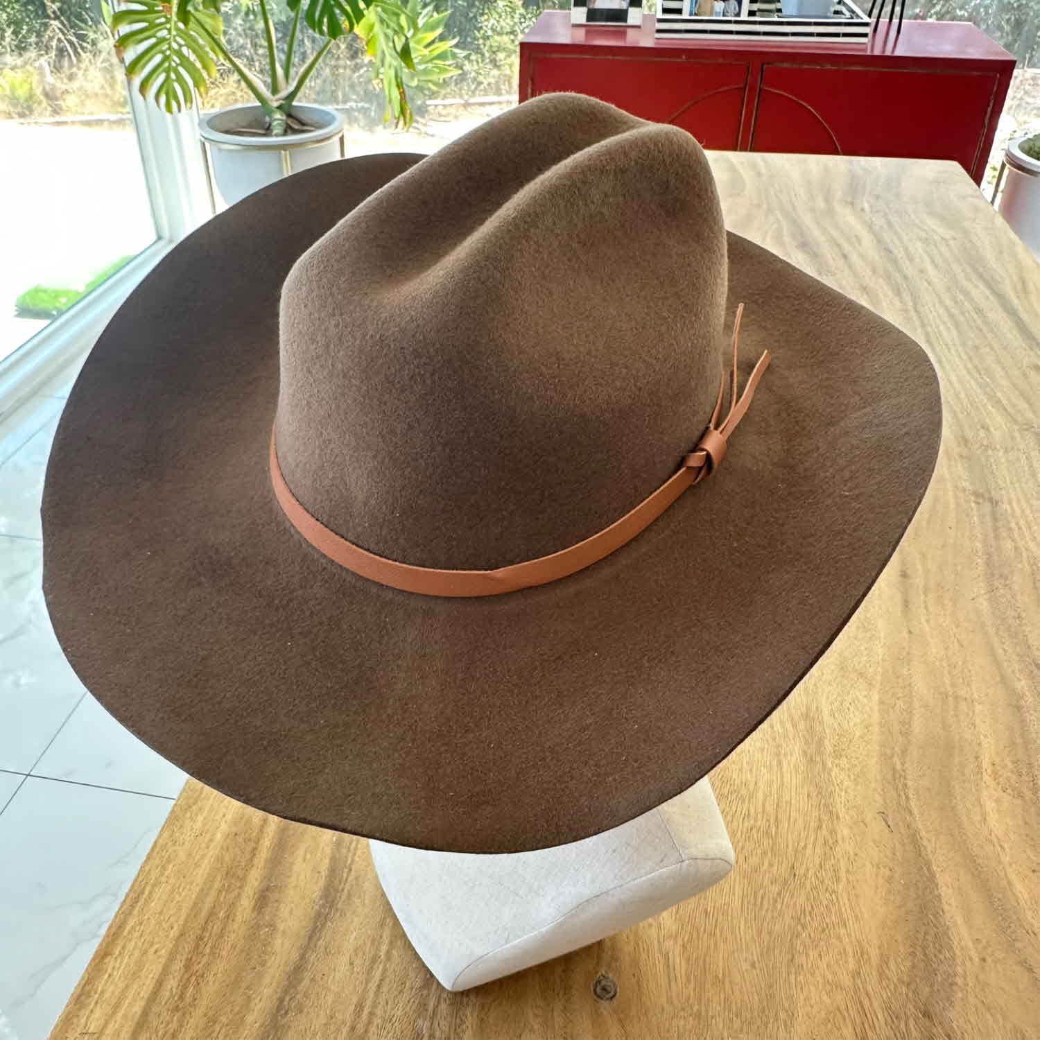 WOOL CATTLEMAN COWBOY WESTERN HAT W/ LEATHER BELT