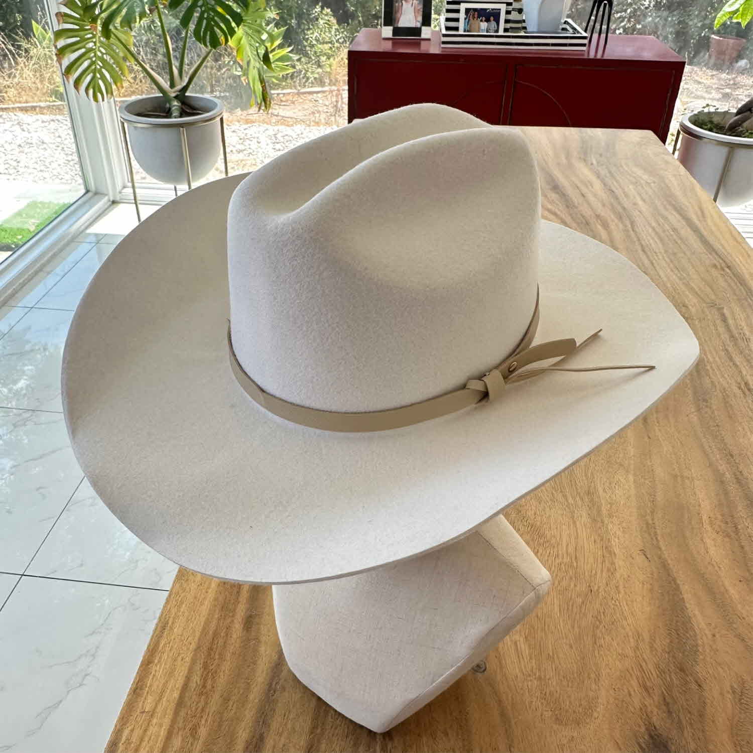 WOOL CATTLEMAN COWBOY WESTERN HAT W/ LEATHER BELT